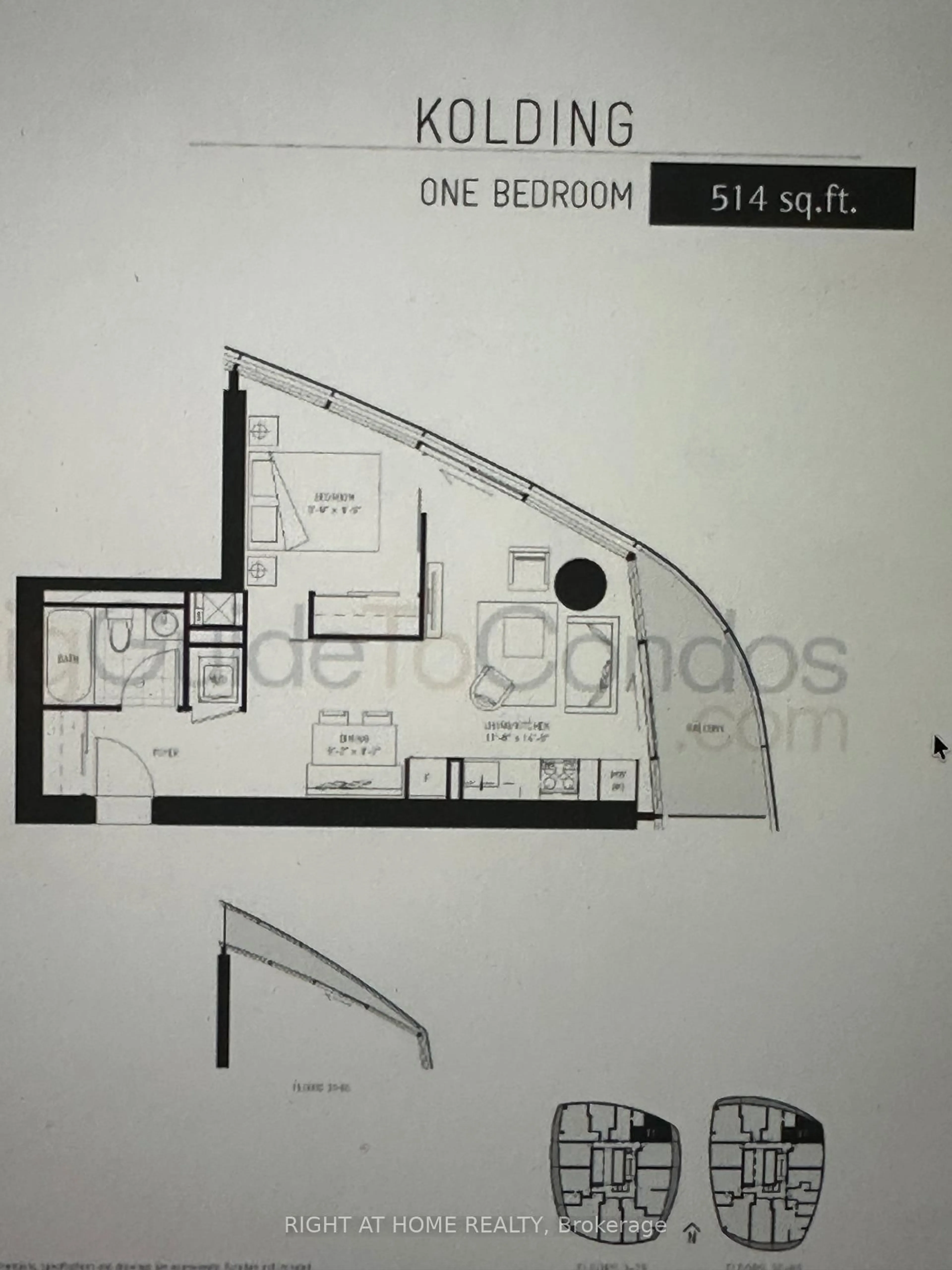 Floor plan for 14 York St #511, Toronto Ontario M5J 0B1