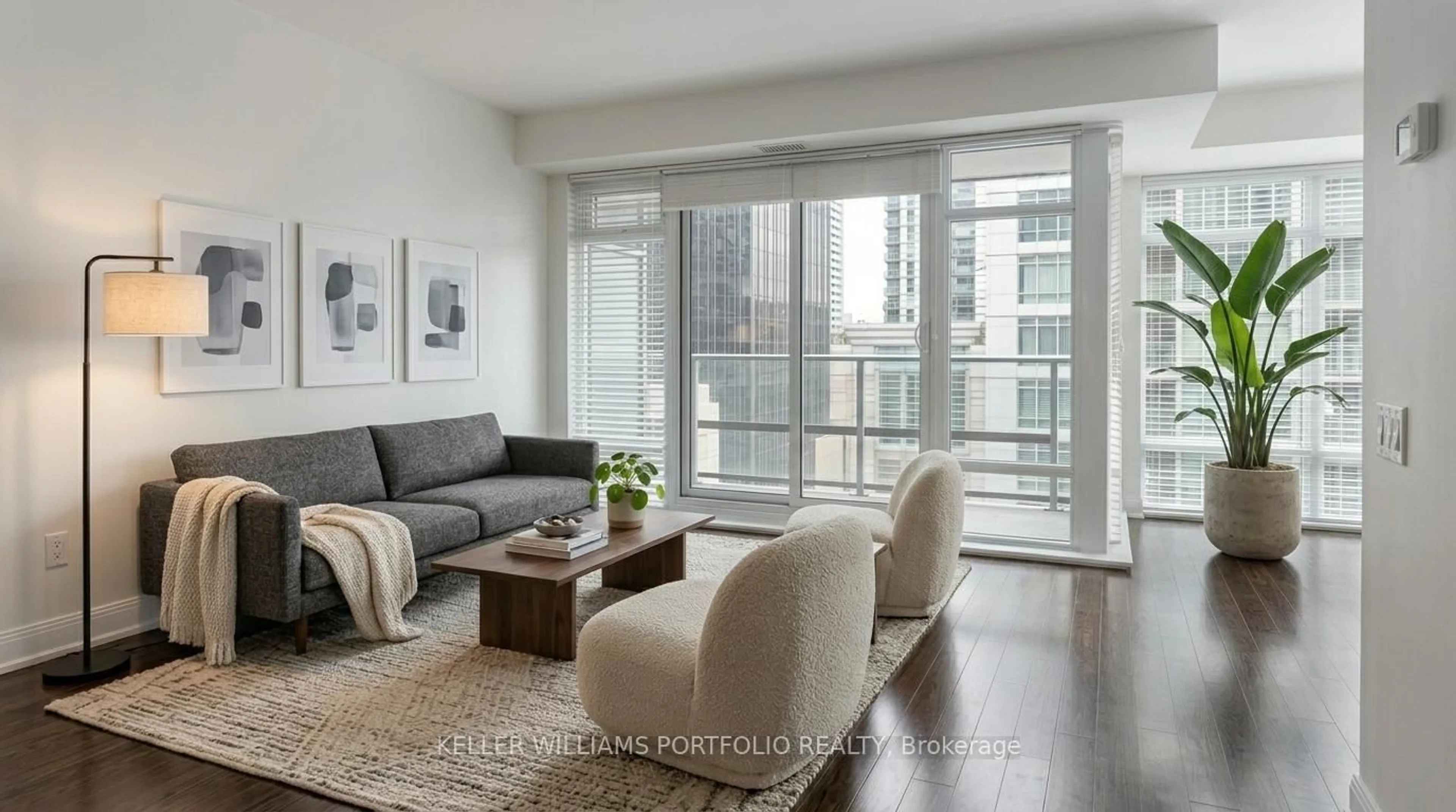 Living room with furniture, wood/laminate floor for 2191 Yonge St #904, Toronto Ontario M4S 3H8