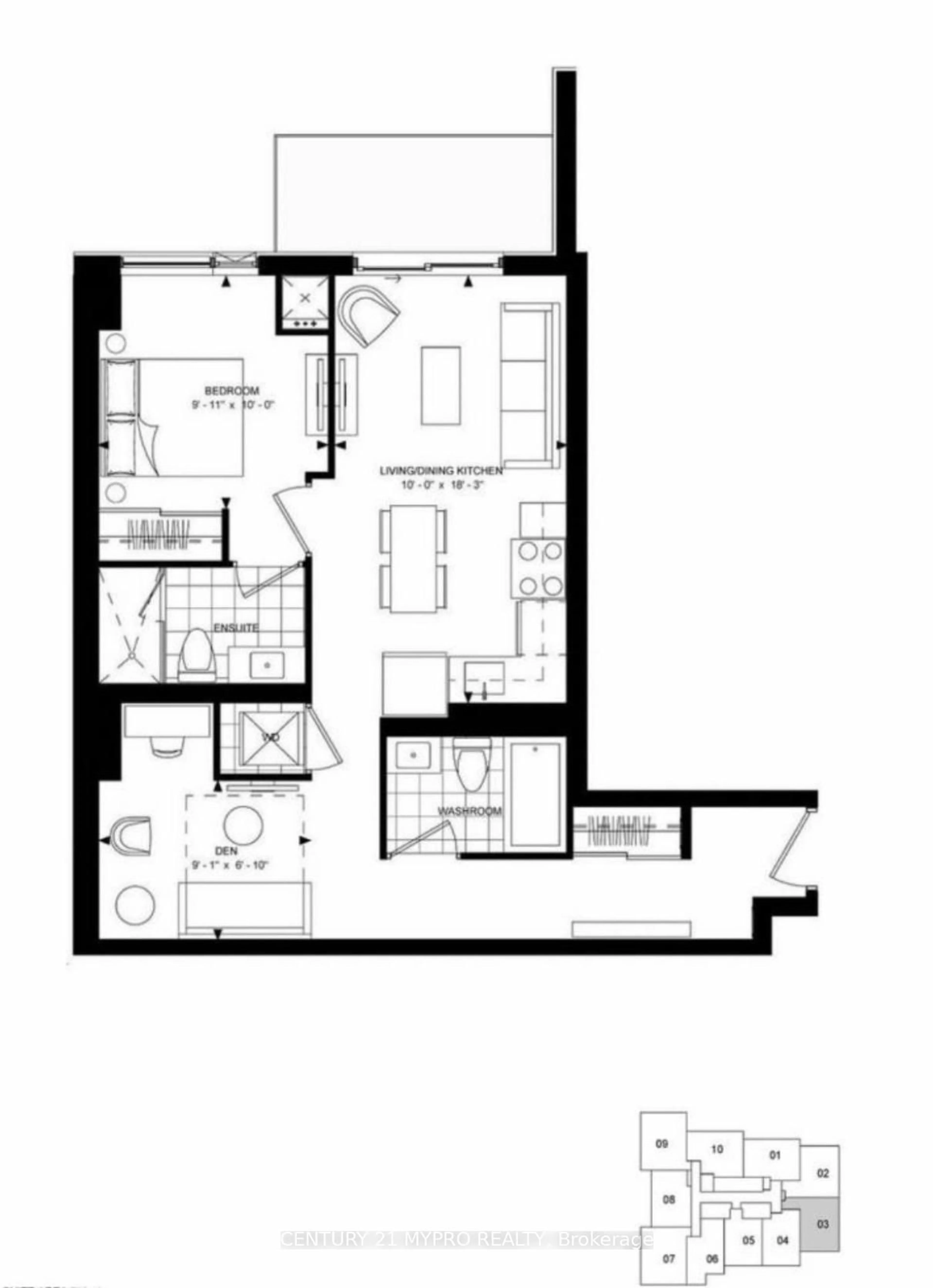 Floor plan for 25 Holly St #703, Toronto Ontario M4S 0E3