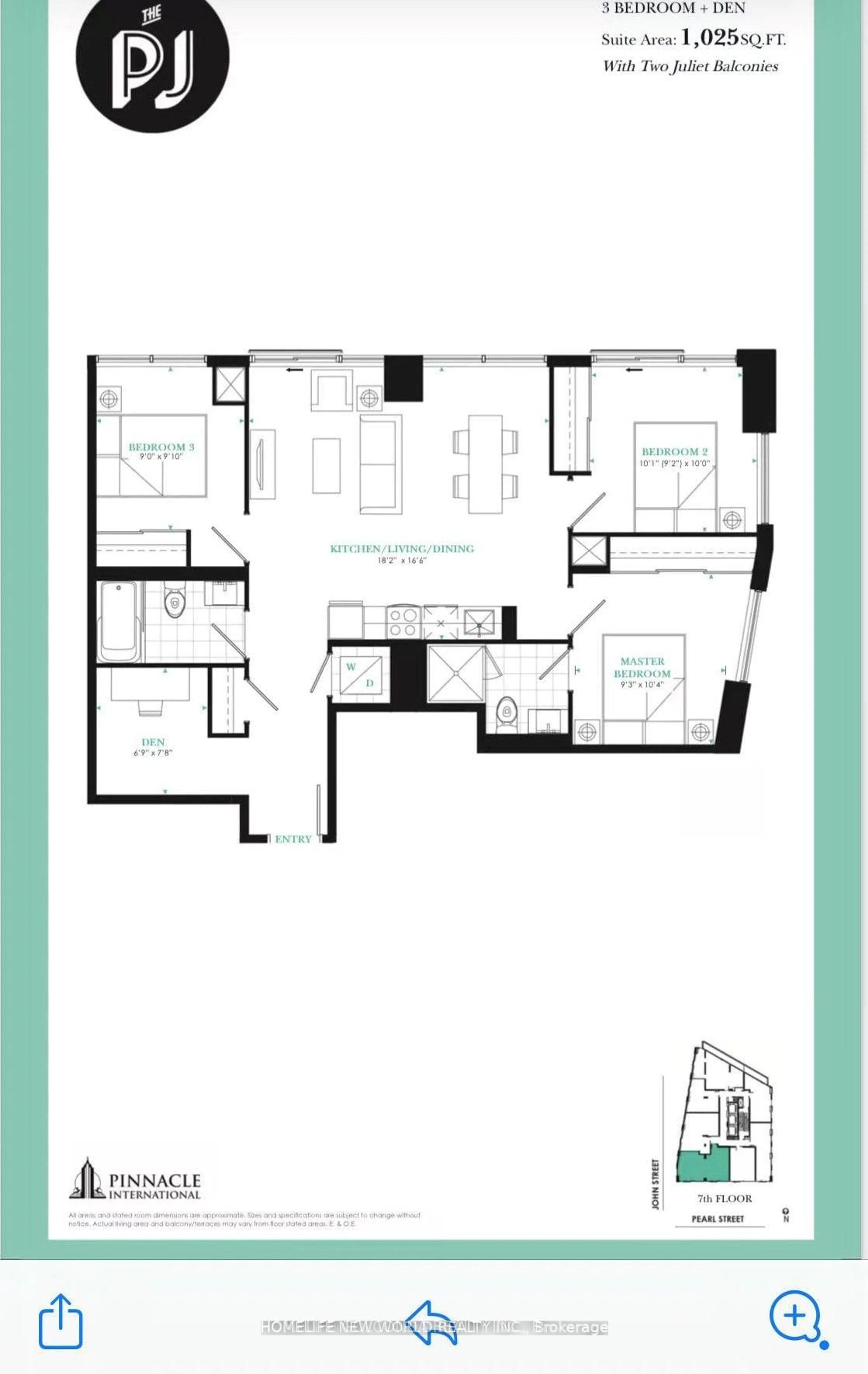 Floor plan for 99 John St #703, Toronto Ontario M5V 0S6