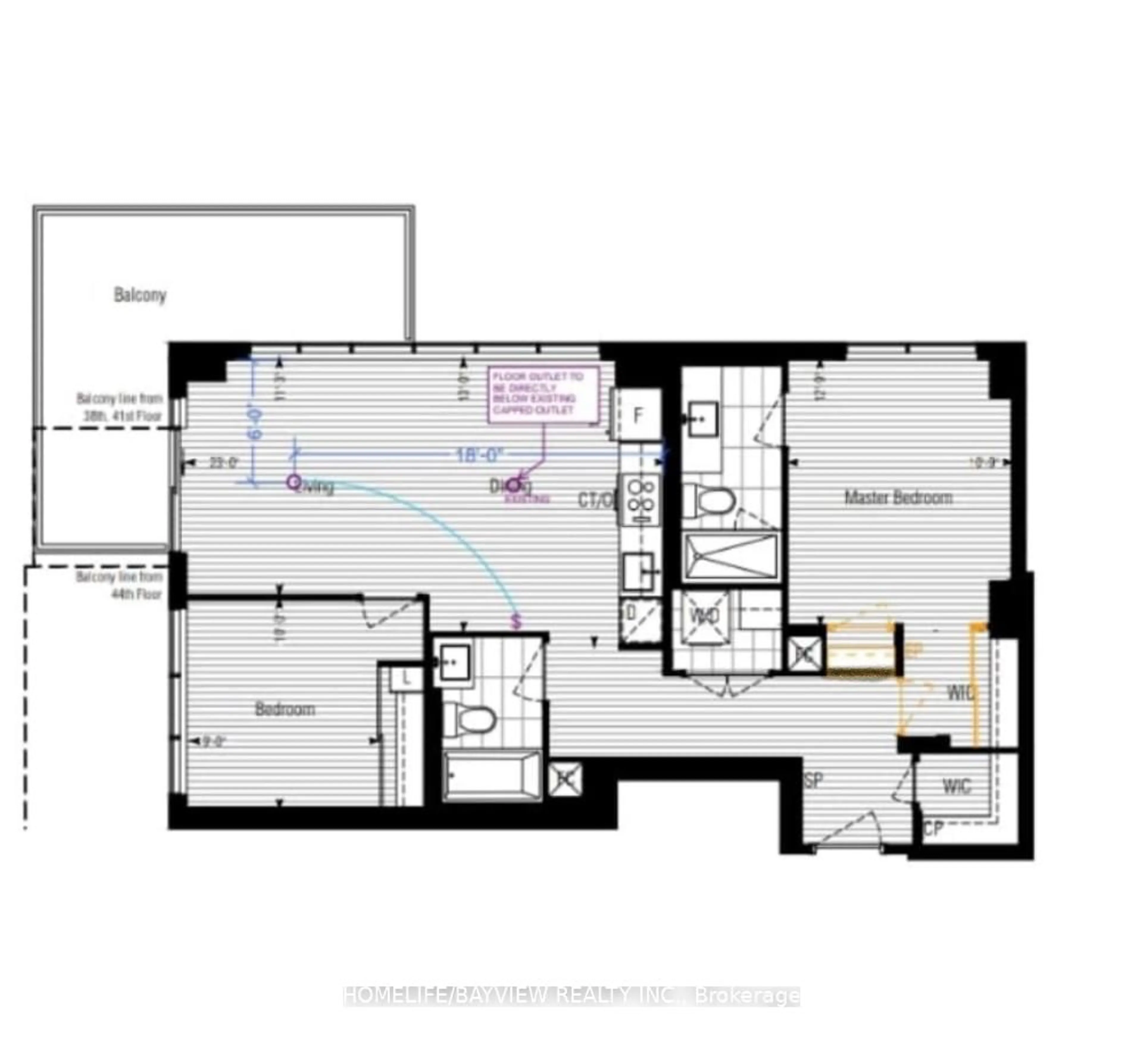 Floor plan for 30 Inn On The Park Dr #4303, Toronto Ontario M3C 0P7