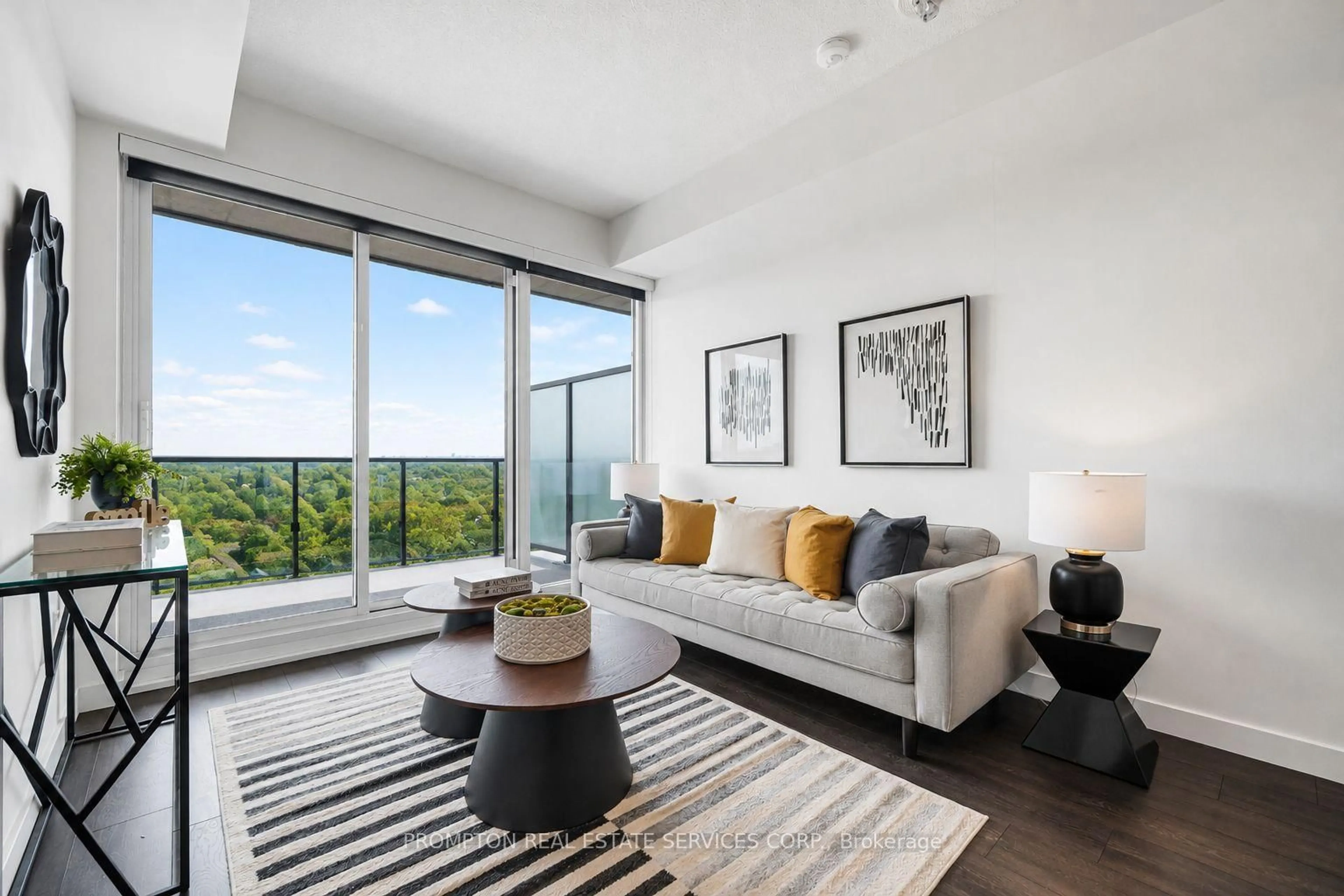 Living room with furniture, unknown for 95 Mcmahon Dr #703, Toronto Ontario M2K 0H1