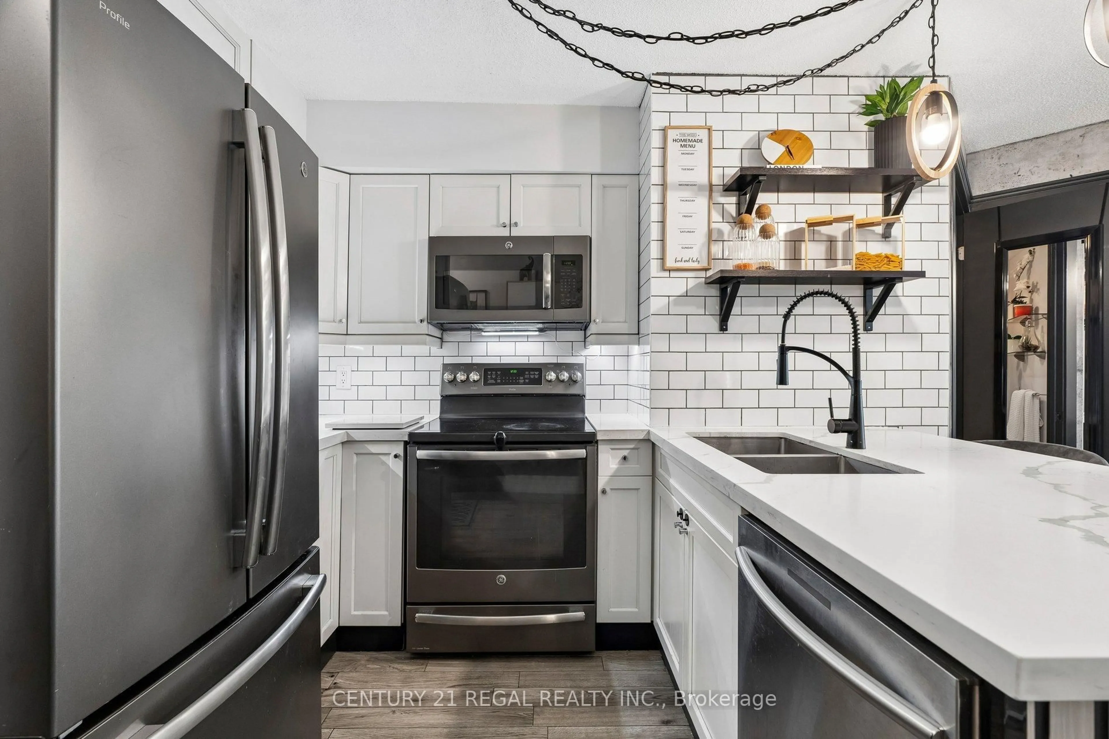 Contemporary kitchen, ceramic/tile floor for 361 Front St #507, Toronto Ontario M5V 3R5