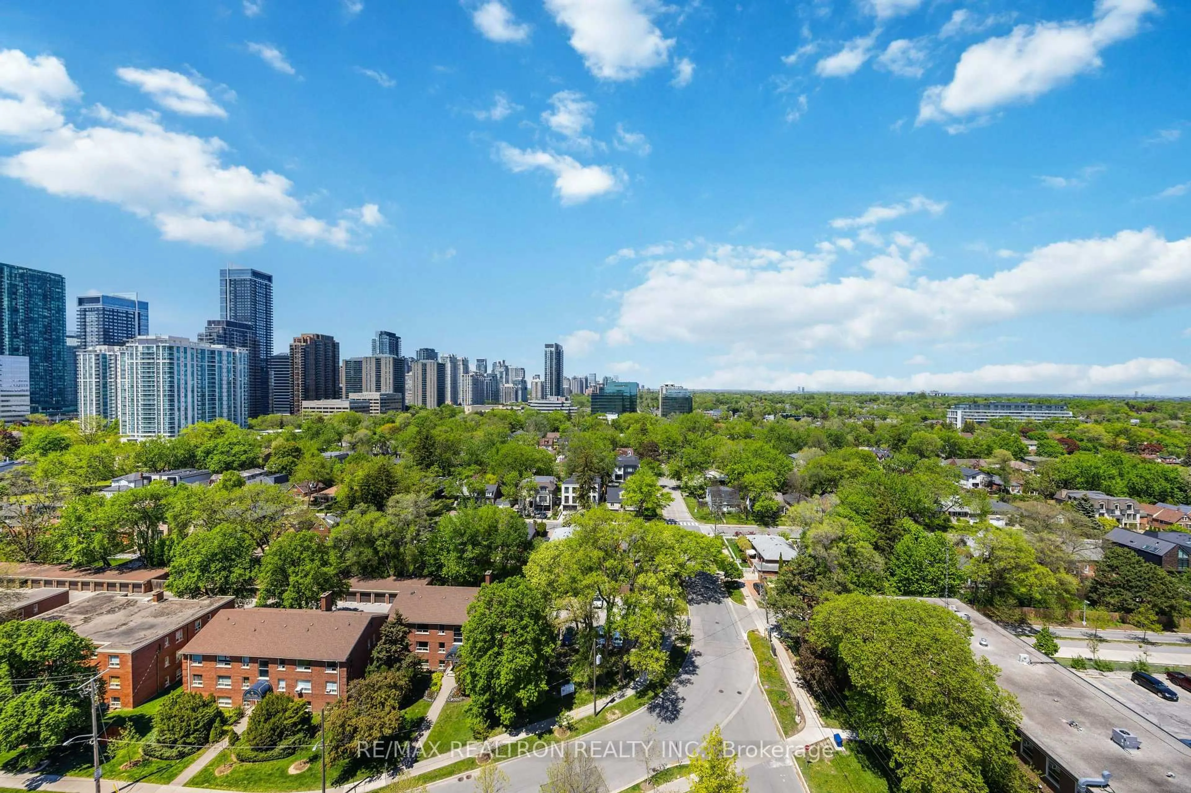 A pic from outside/outdoor area/front of a property/back of a property/a pic from drone, city buildings view from balcony for 120 Harrison Garden Blvd #1427, Toronto Ontario M2N 0C2