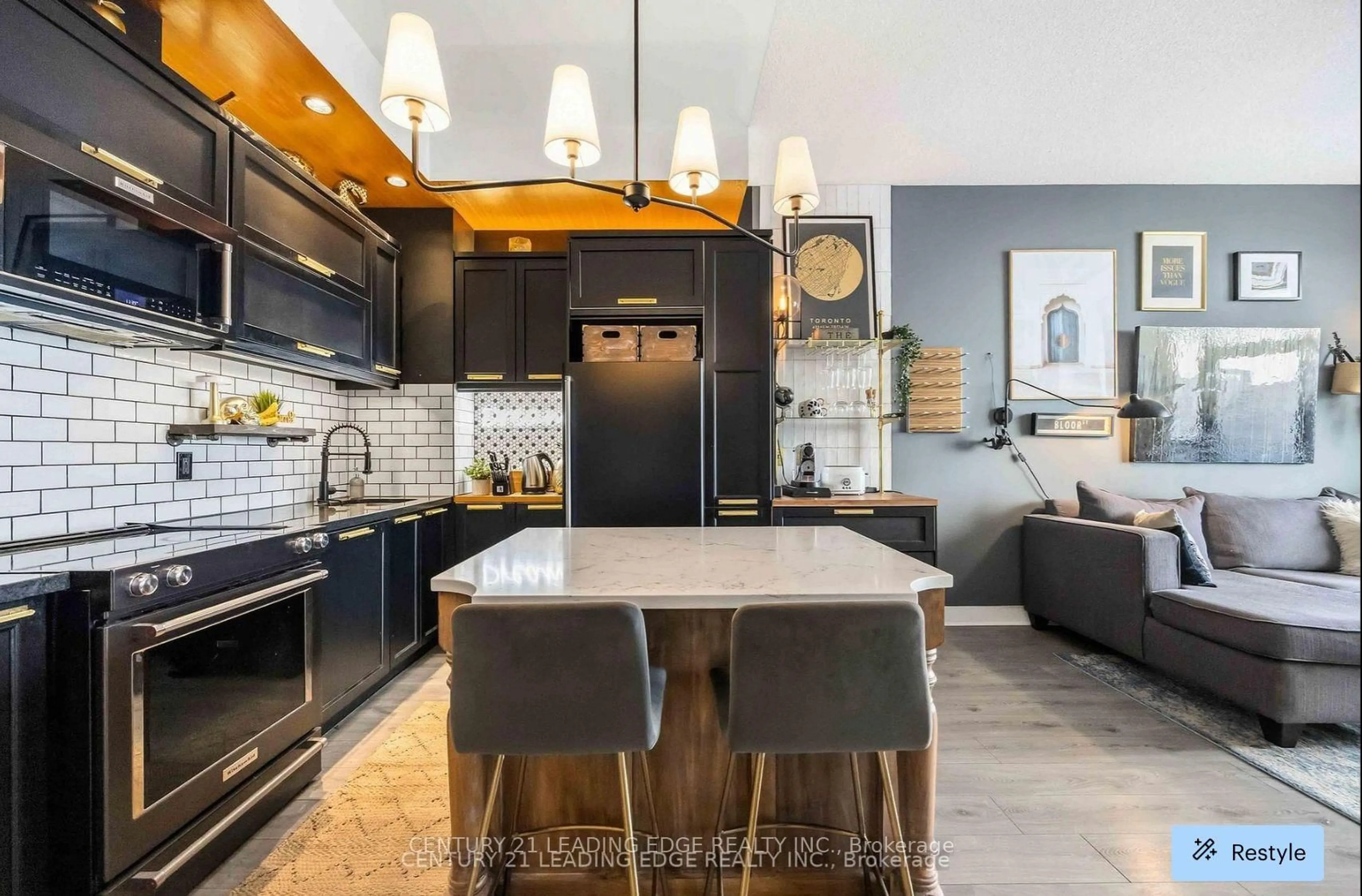 Contemporary kitchen, ceramic/tile floor for 28 Linden St #2203, Toronto Ontario M4Y 0A4