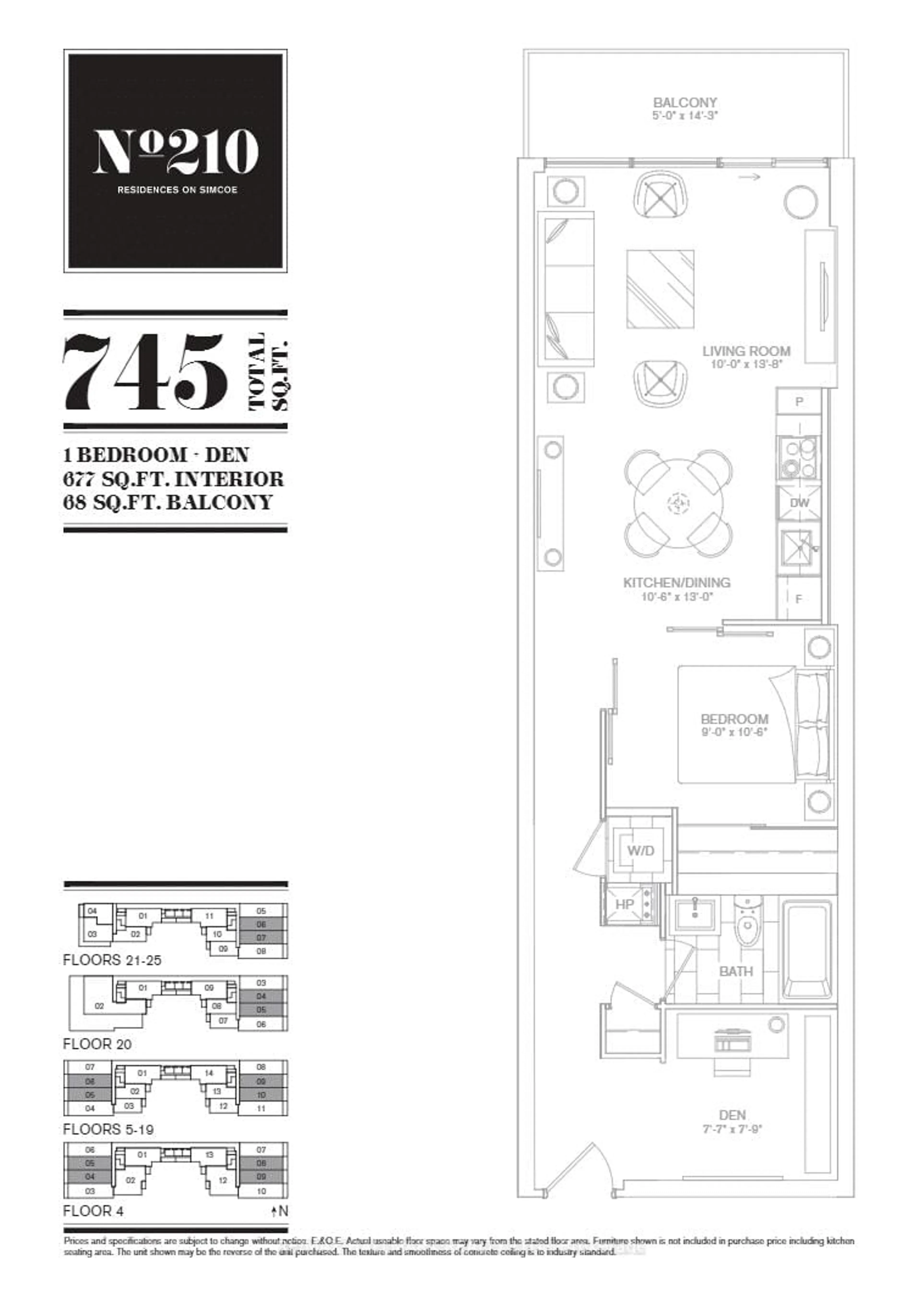 Floor plan for 210 Simcoe St #1210, Toronto Ontario M5T 2W5