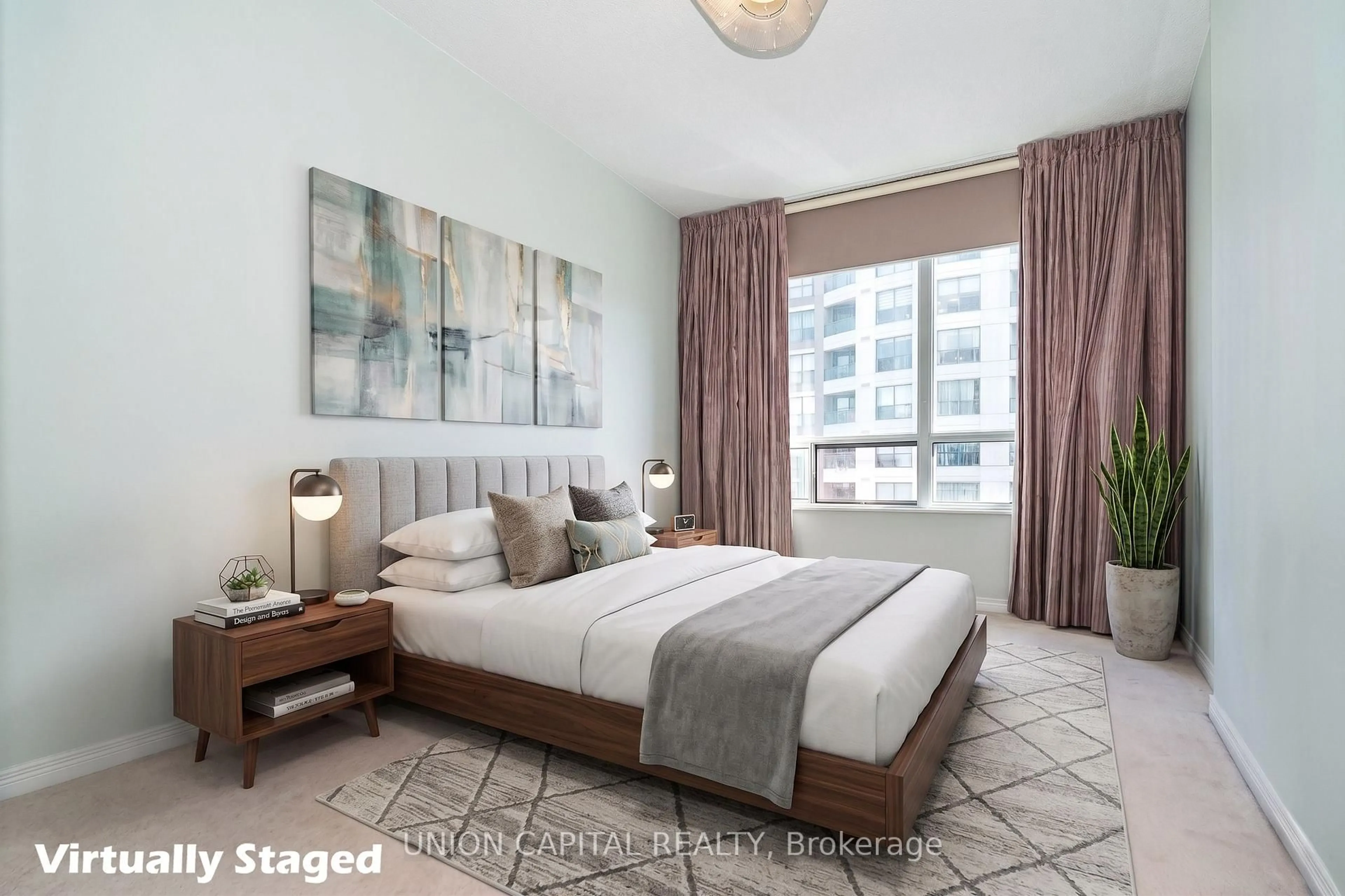 Bedroom with bed, carpet floor for 509 Beecroft Rd #2002, Toronto Ontario M2N 0A3