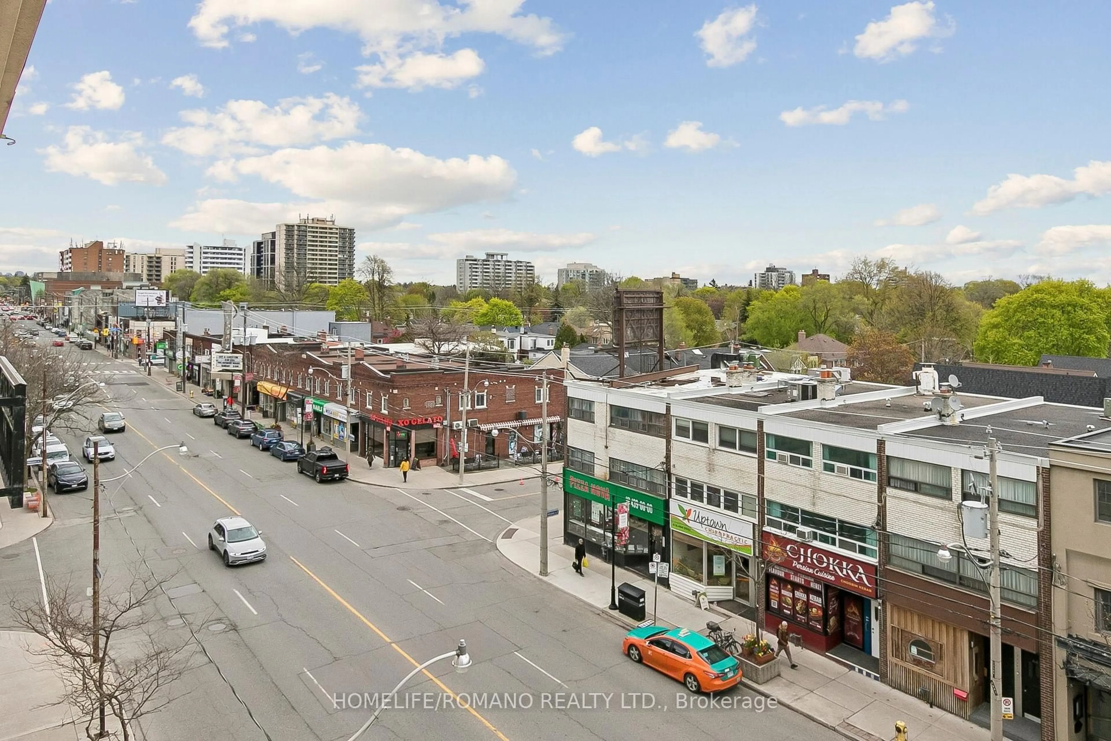 A pic from outside/outdoor area/front of a property/back of a property/a pic from drone, city buildings view from balcony for 650 Mount Pleasant Rd #508, Toronto Ontario M4S 2N5
