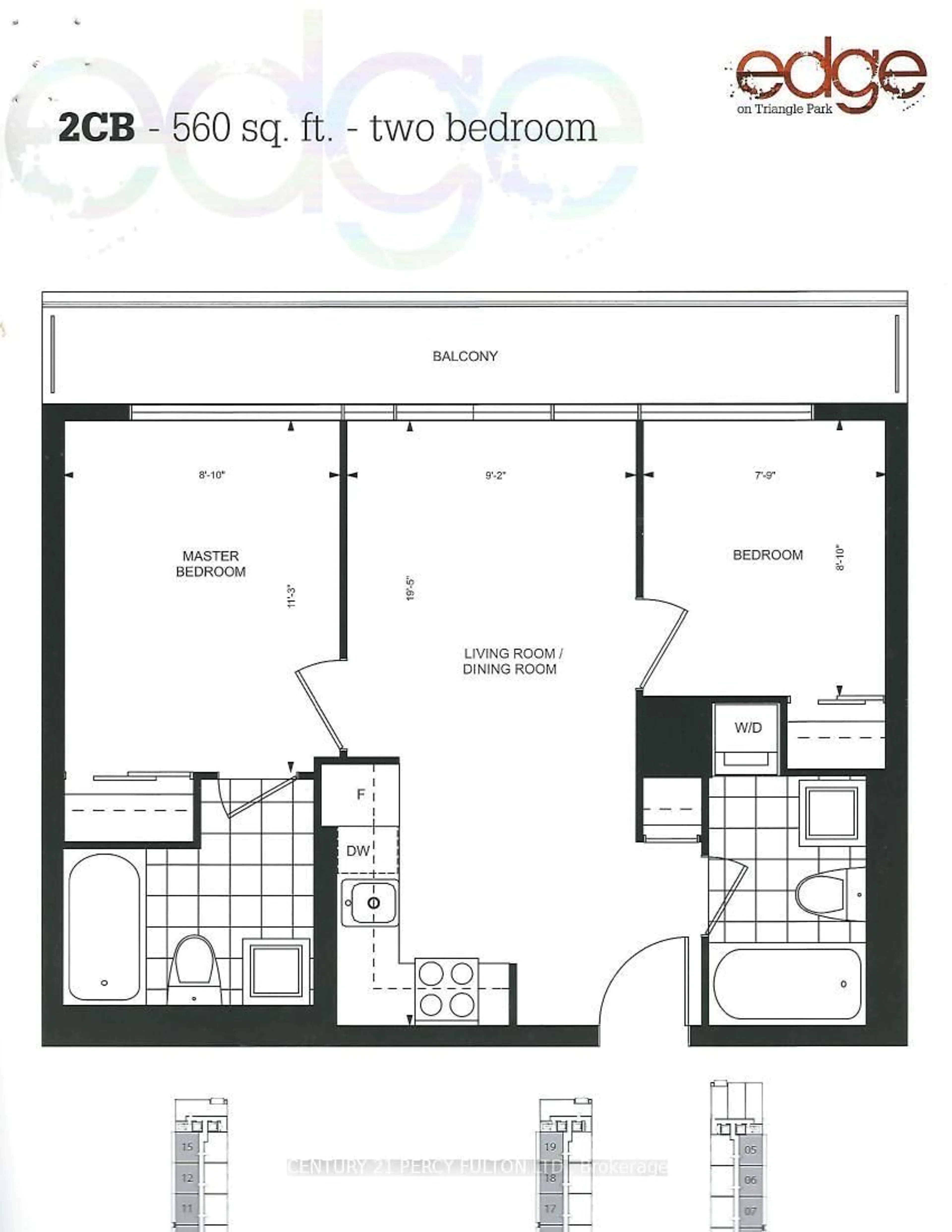 Floor plan for 36 Lisgar St #1816, Toronto Ontario M6J 3G2