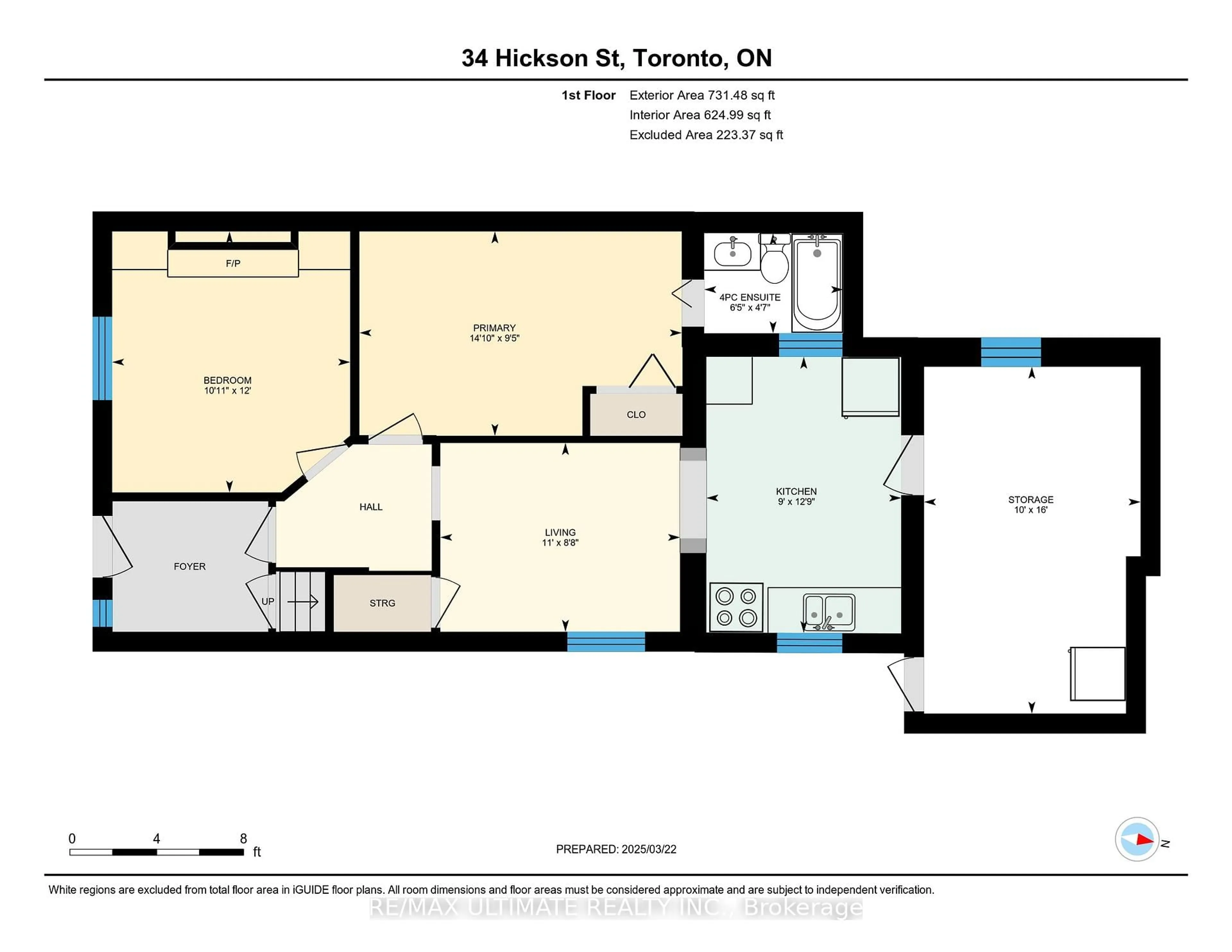 Floor plan for 34 Hickson St, Toronto Ontario M6K 1T3