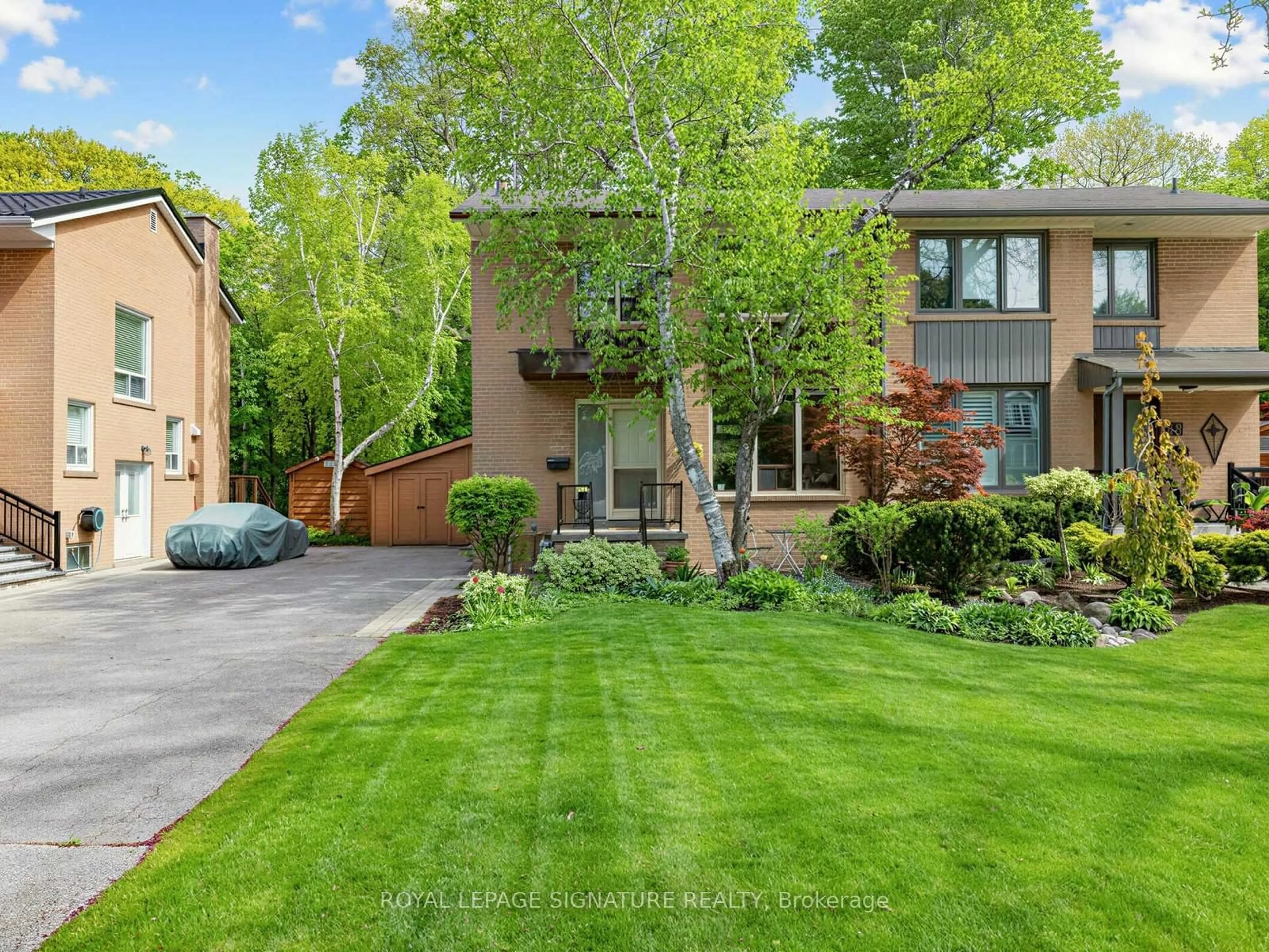 Home with brick exterior material, street for 46 Plateau Cres, Toronto Ontario M3C 1M8