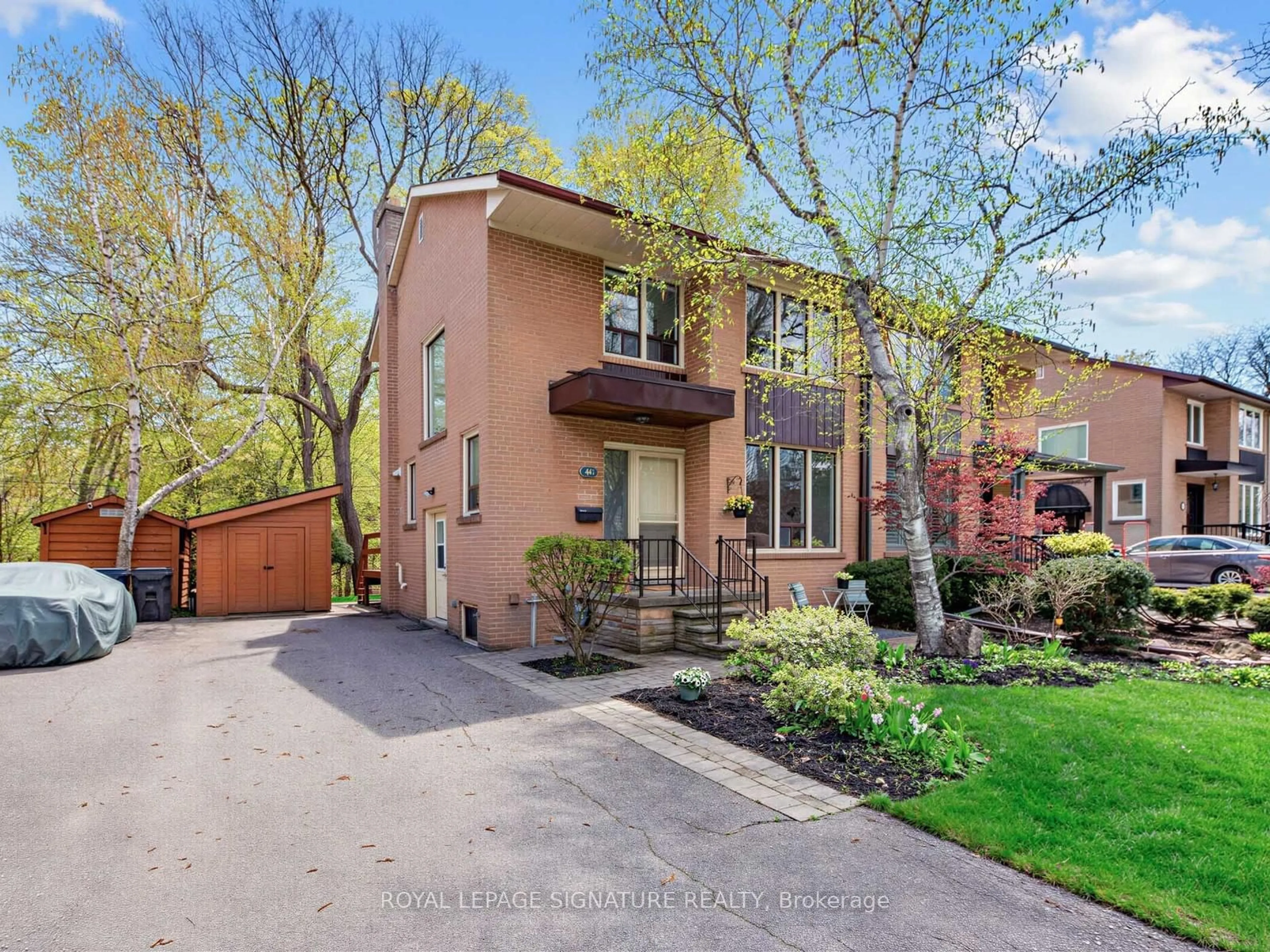 Home with brick exterior material, street for 46 Plateau Cres, Toronto Ontario M3C 1M8