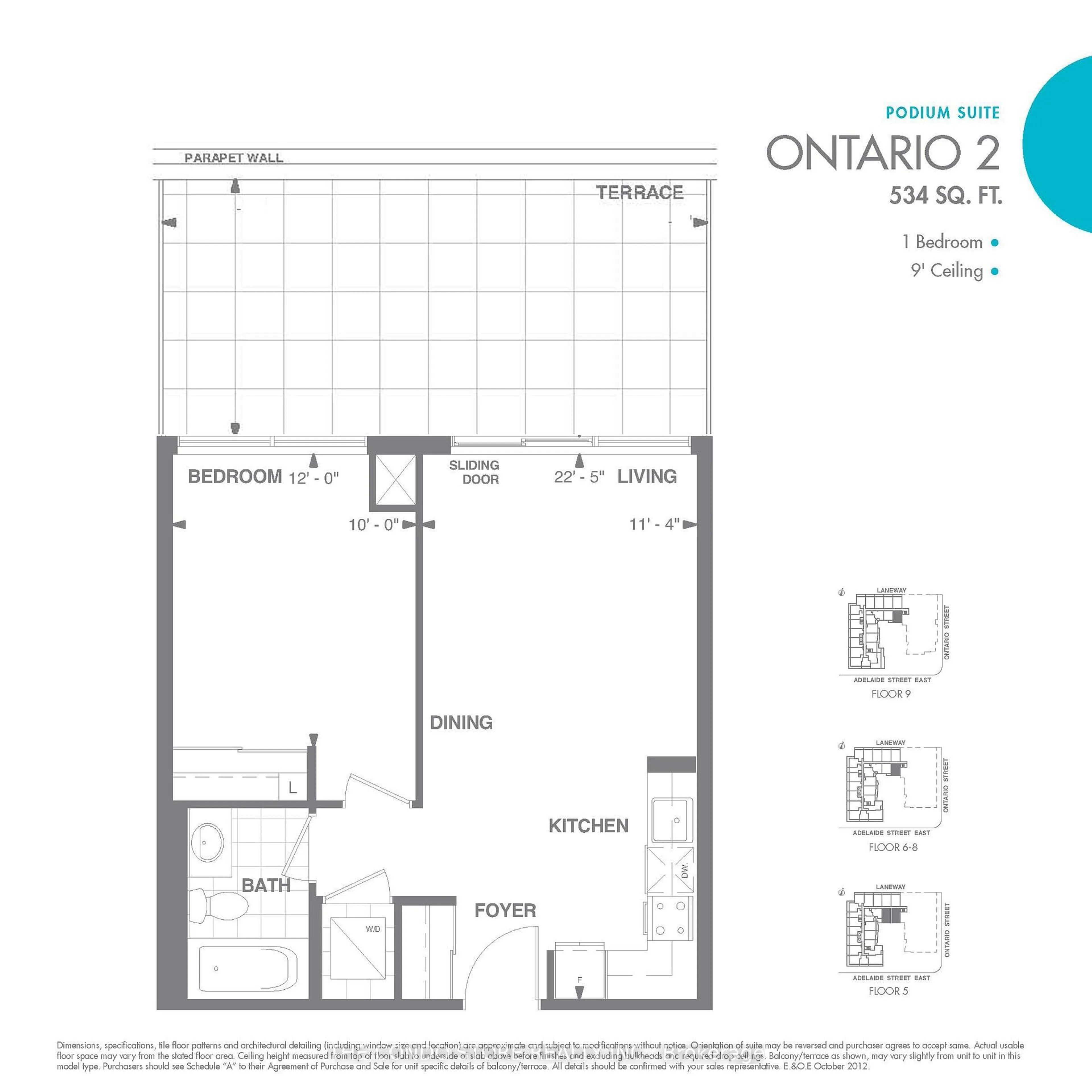 Floor plan for 460 Adelaide St #611, Toronto Ontario M5A 1N6