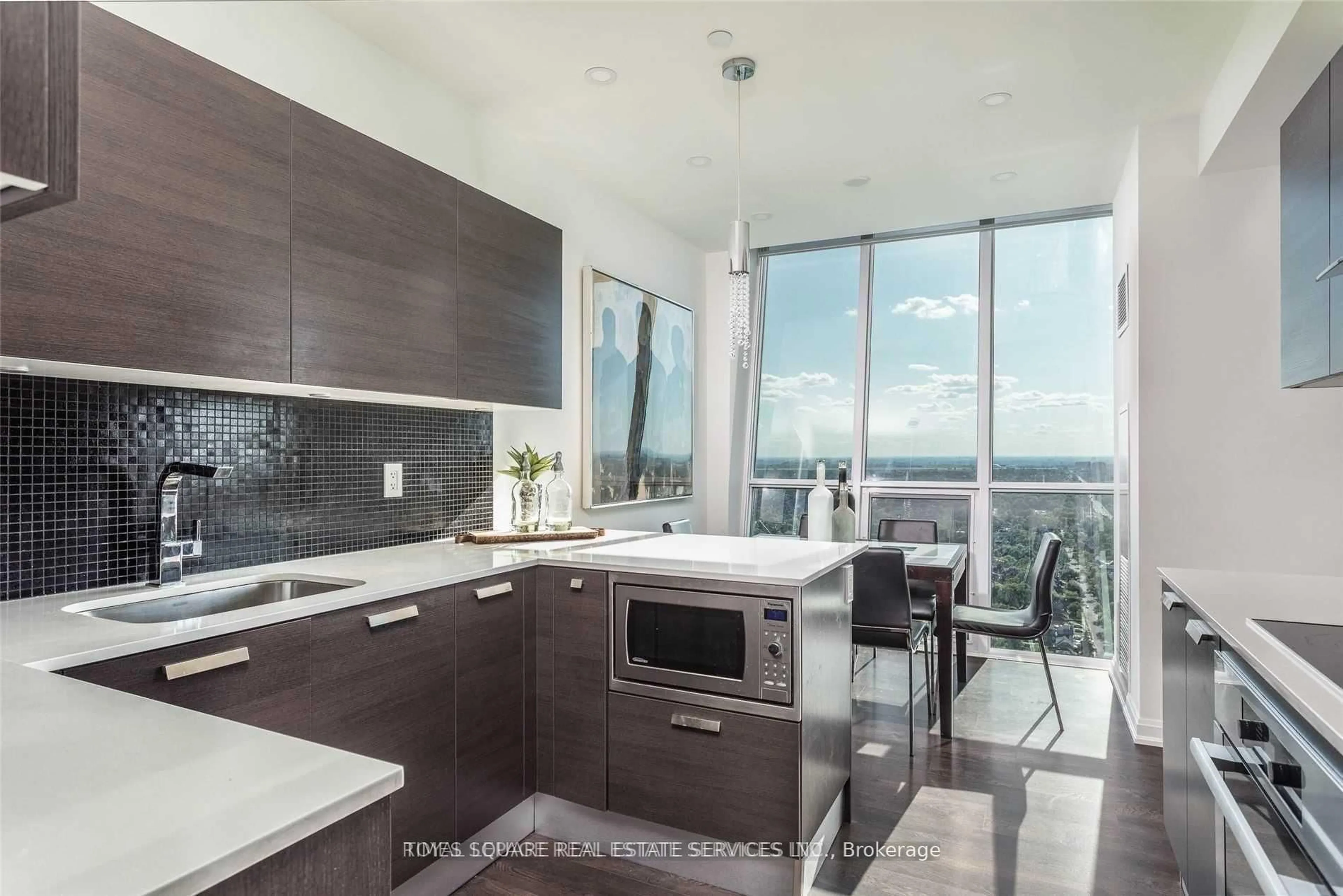 Contemporary kitchen, ceramic/tile floor for 11 Bogert Ave #3305, Toronto Ontario M2N 1K4