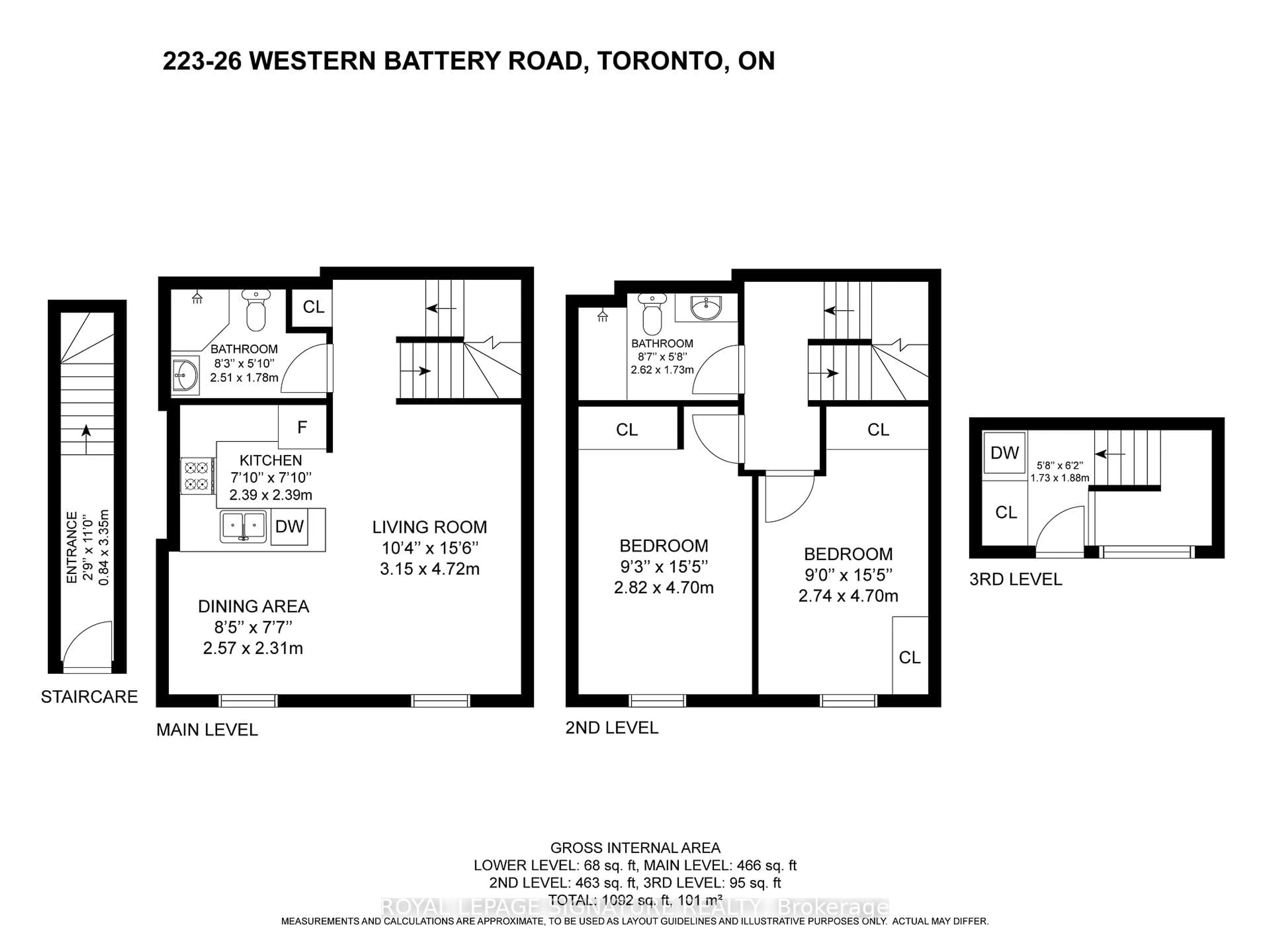 Floor plan for 26 Western Battery Rd #223, Toronto Ontario M6K 3N9