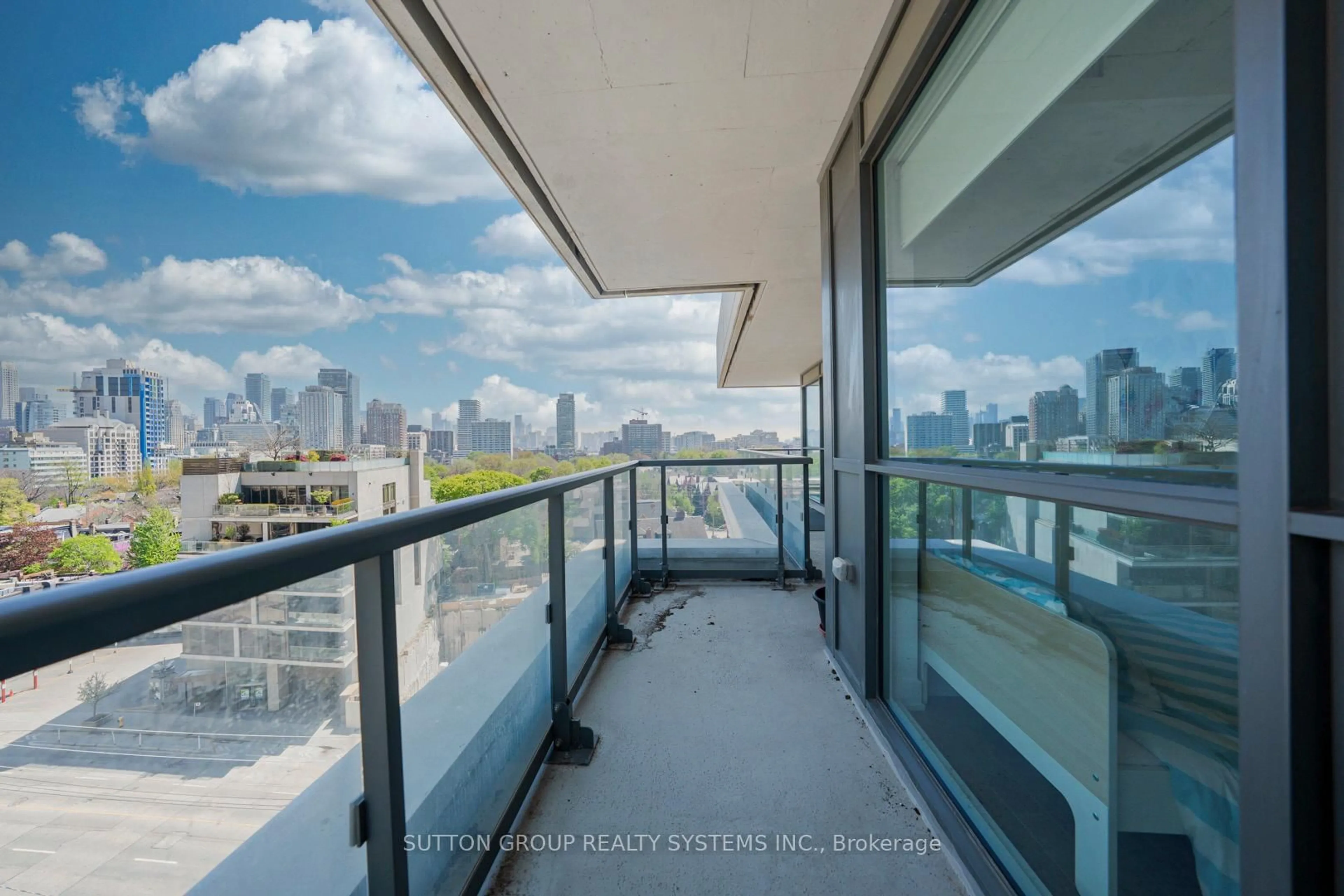 Balcony in the apartment, city buildings view from balcony for 181 bedford Rd #807, Toronto Ontario M5R 0C2