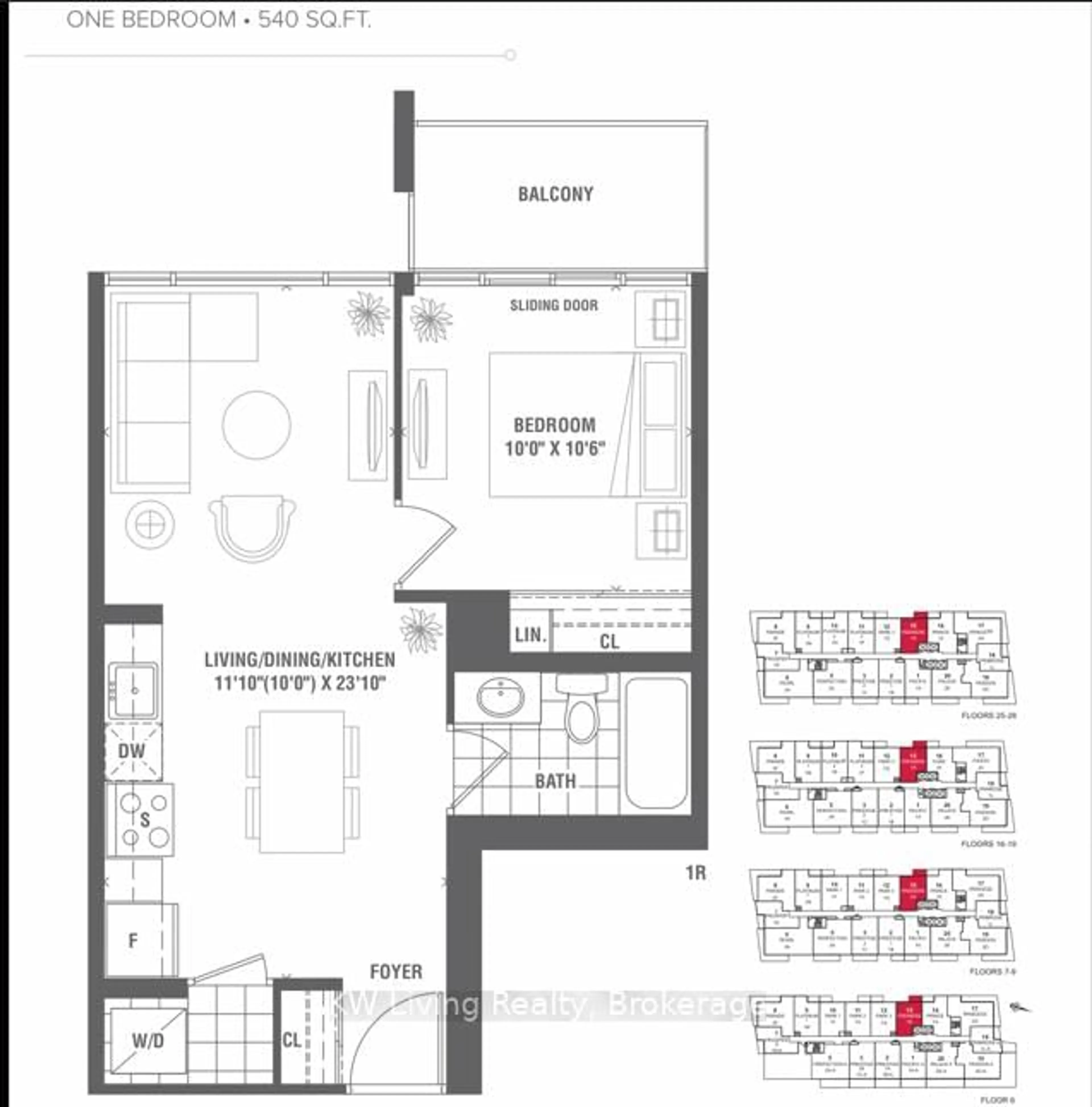 Floor plan for 4955 Yonge St #2615, Toronto Ontario M2N 0L8