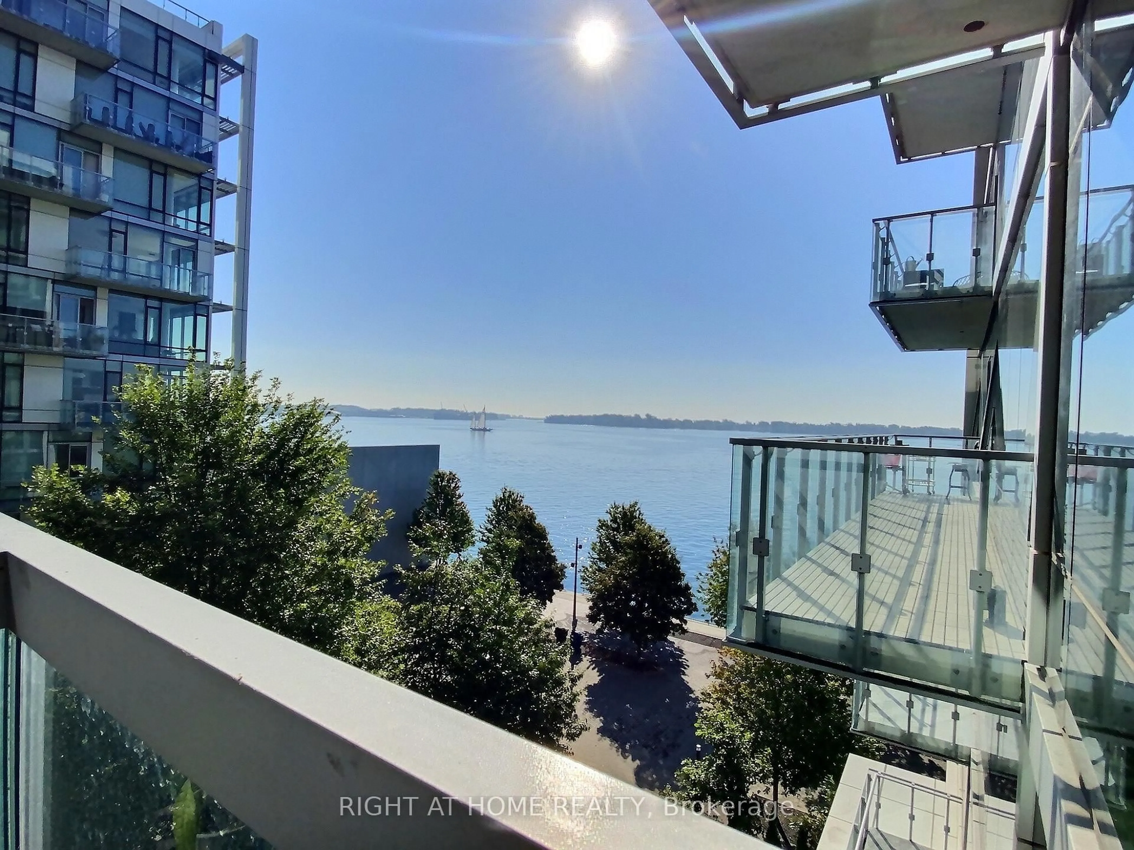 Balcony in the apartment, water/lake/river/ocean view for 39 Queens Quay #515, Toronto Ontario M5E 0A5