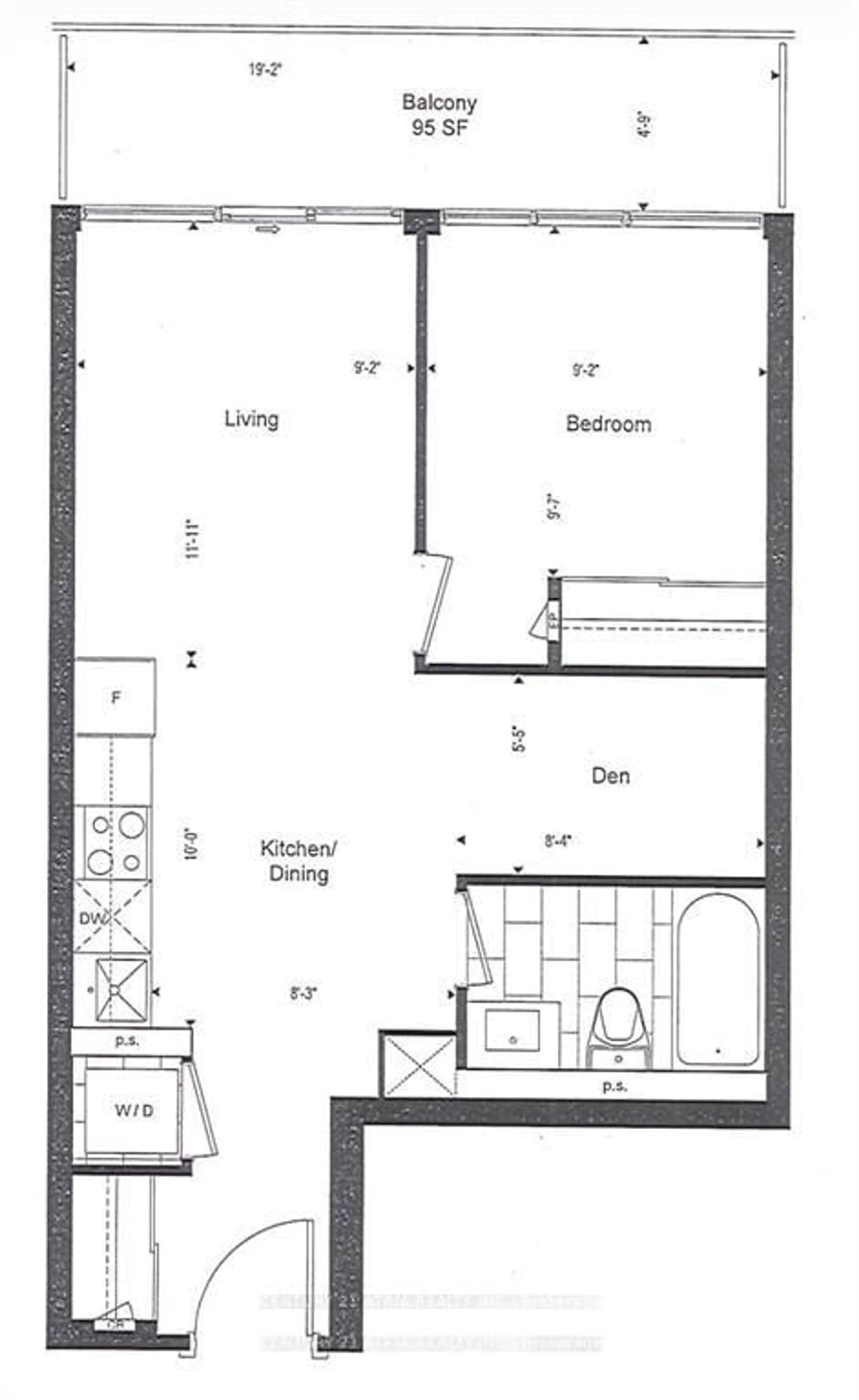 Floor plan for 70 Princess St #1929, Toronto Ontario M5A 0X6
