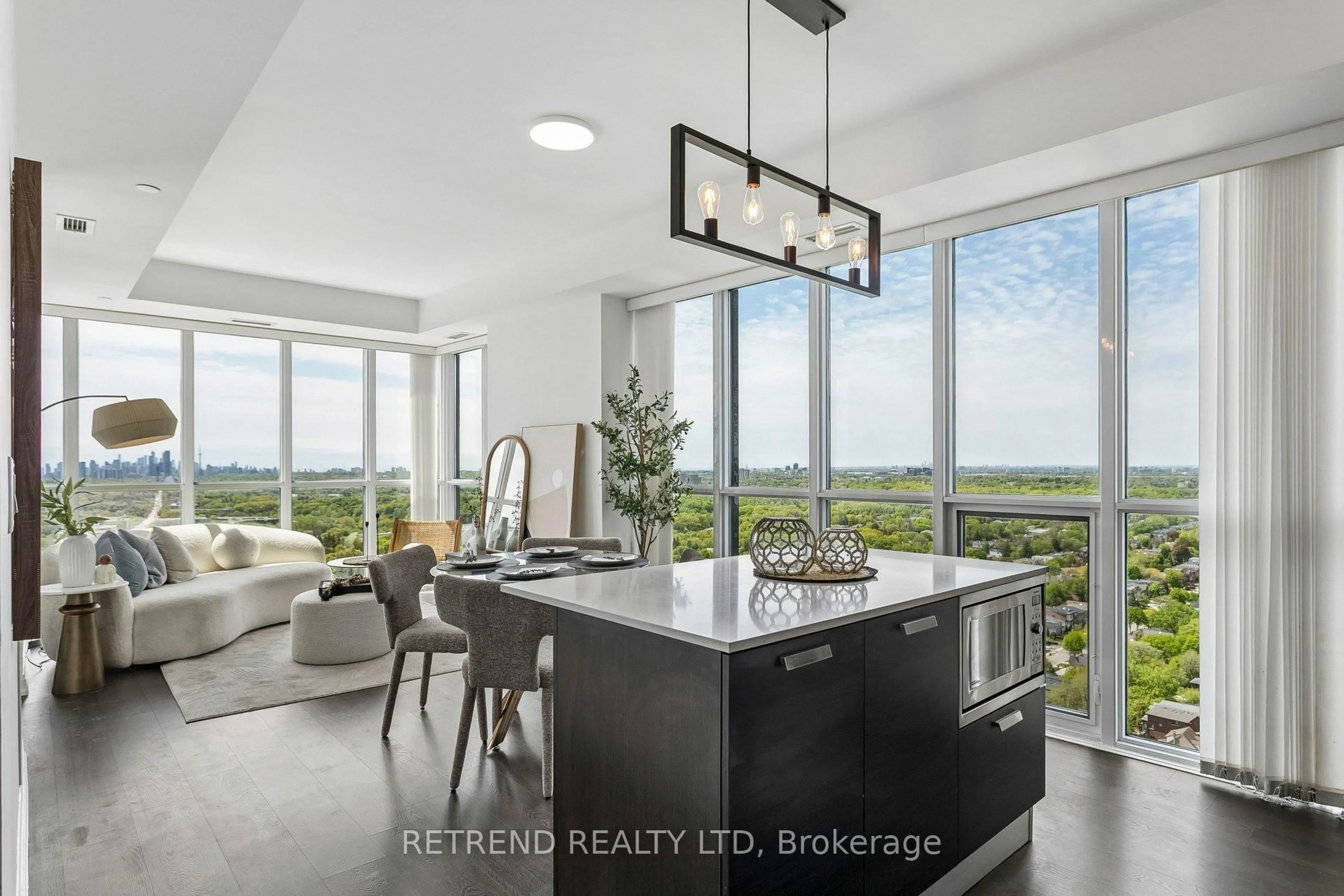 Open concept kitchen, ceramic/tile floor for 9 Bogert Ave #2803, Toronto Ontario M2N 0H3