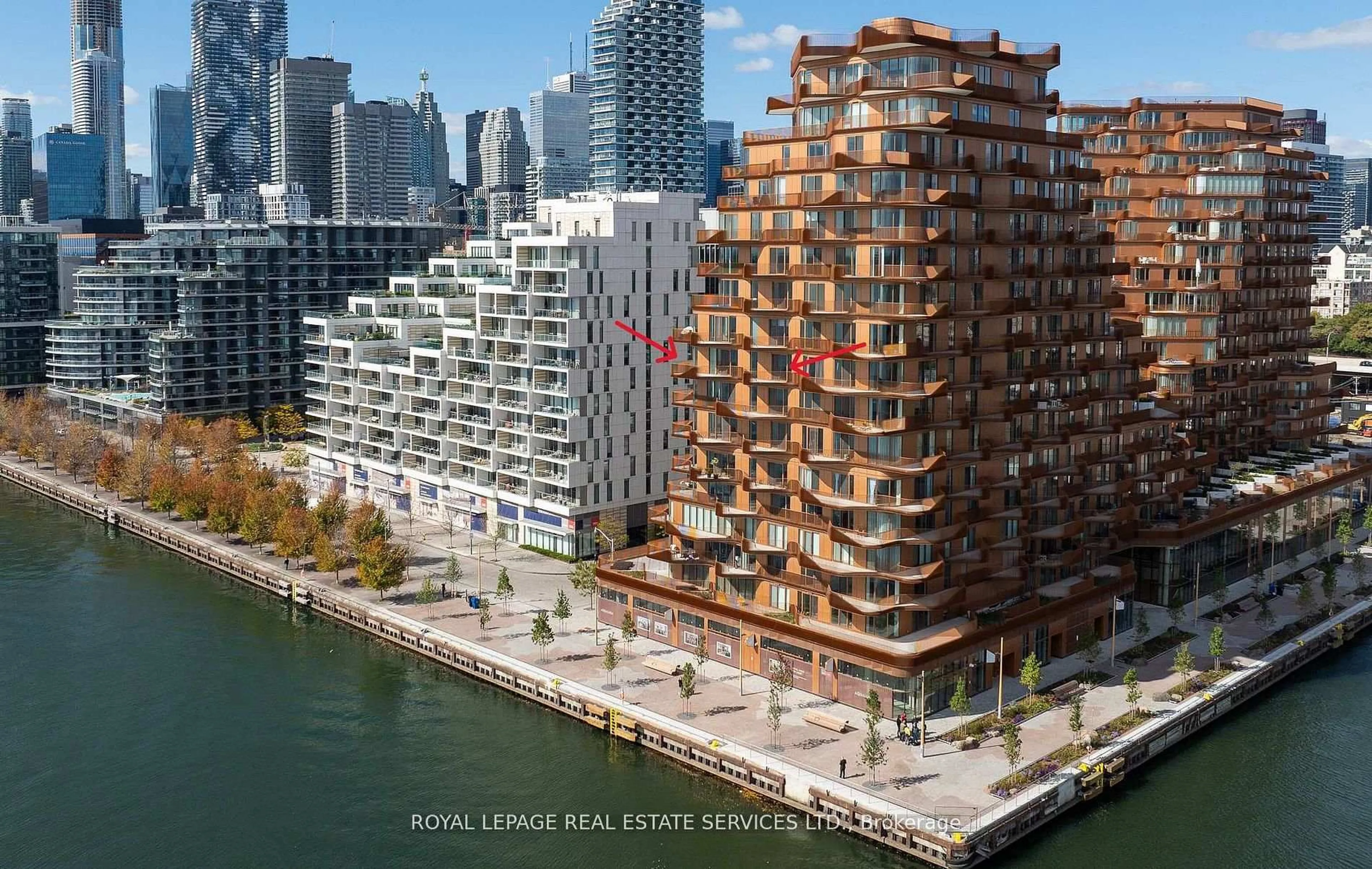 A pic from outside/outdoor area/front of a property/back of a property/a pic from drone, unknown for 155 Merchants' Wharf #912, Toronto Ontario M5A 0Y4