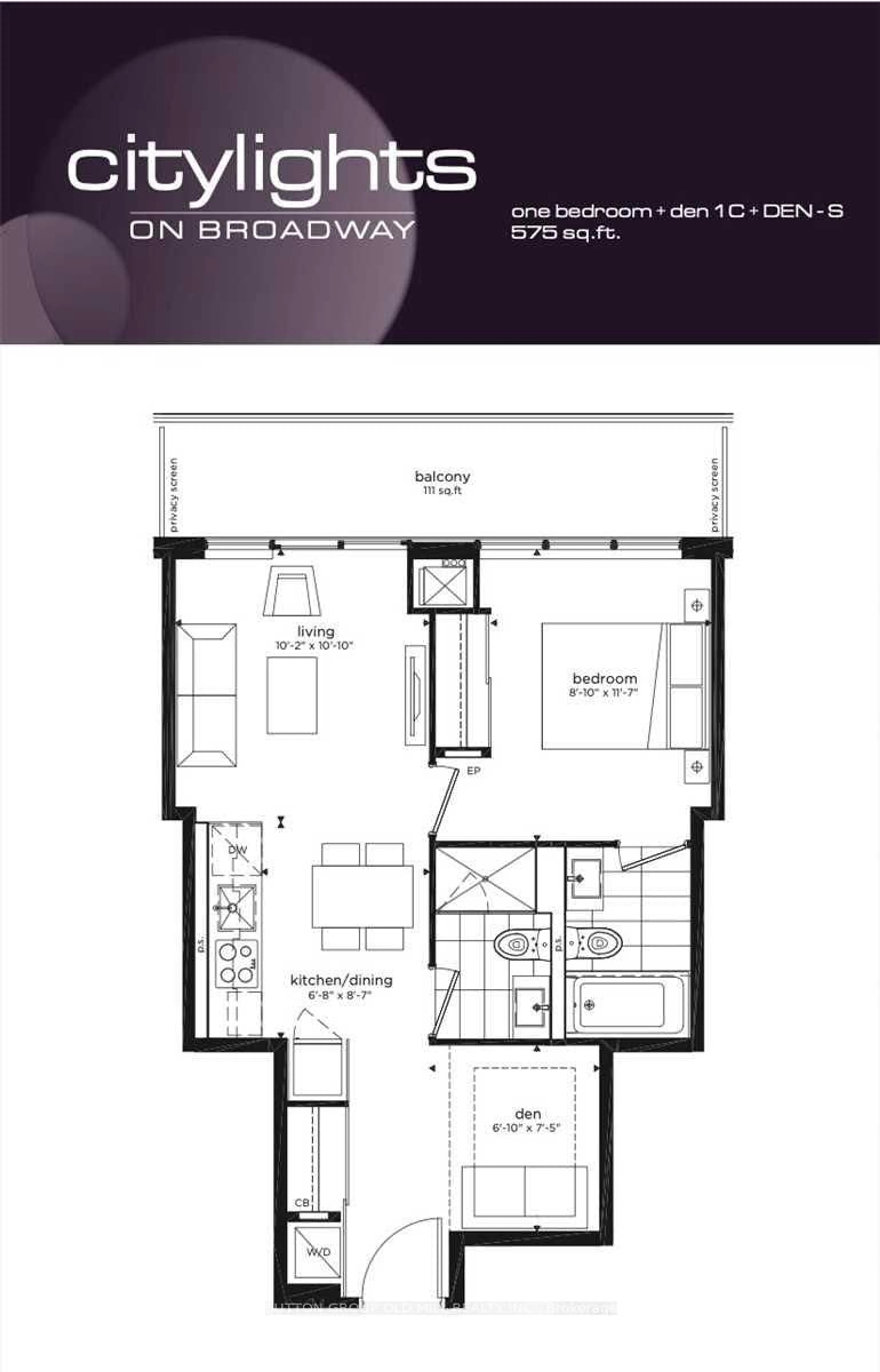 Floor plan for 195 Redpath Ave #1411, Toronto Ontario M4P 0E4