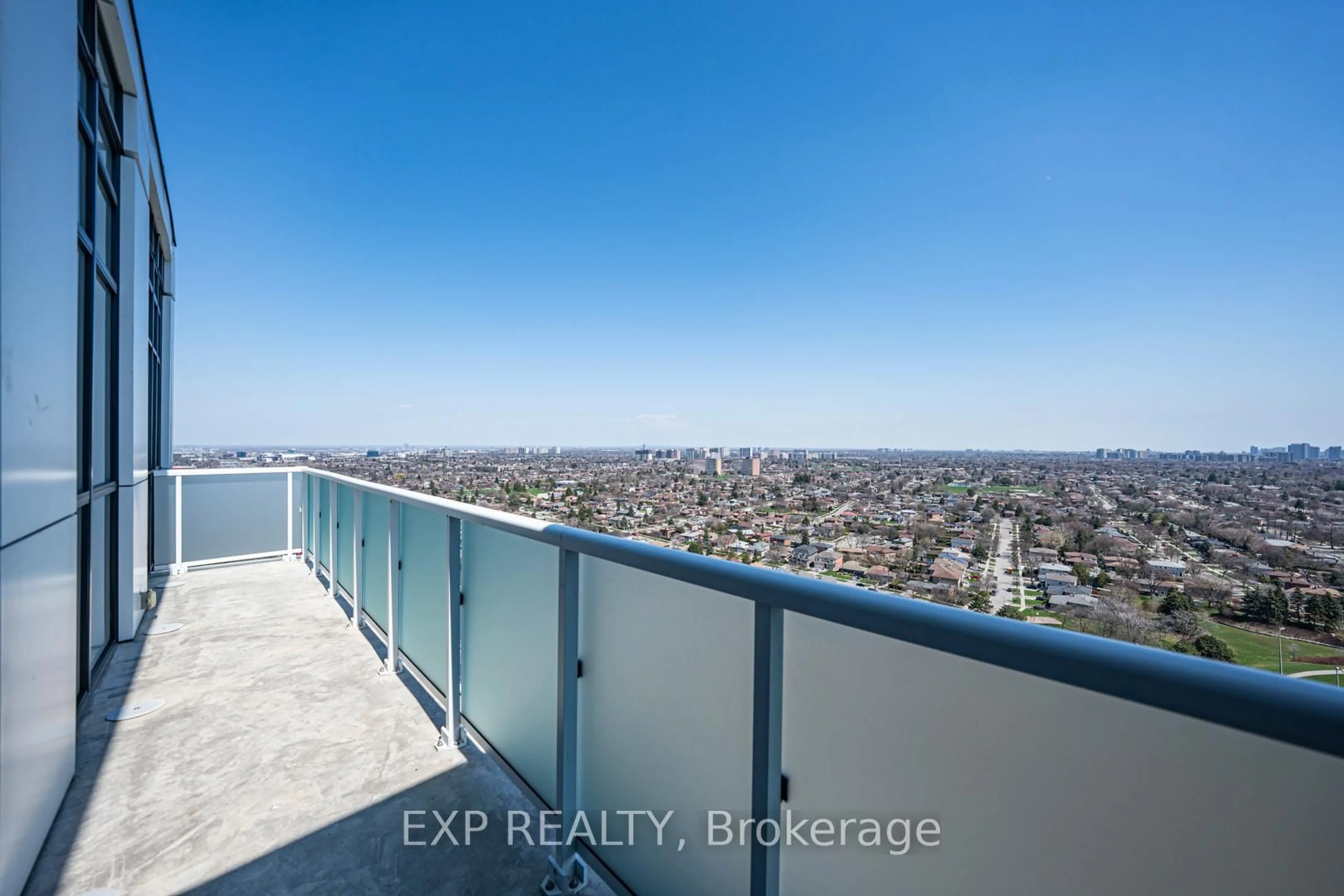 Balcony in the apartment, city buildings view from balcony for 188 Fairview Mall Dr #2802, Toronto Ontario M2J 4T1