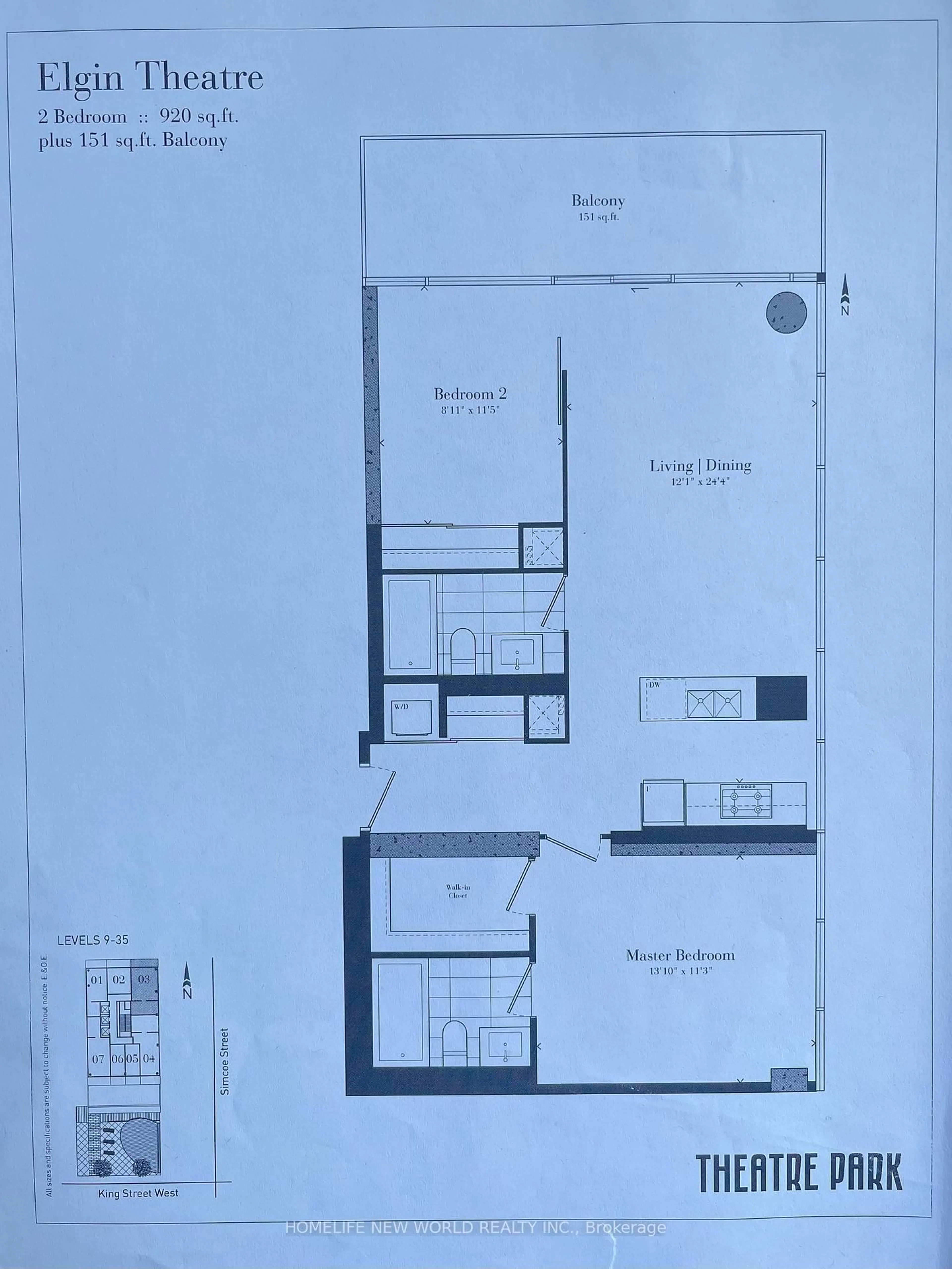 Floor plan for 224 King St #2703, Toronto Ontario M5H 0A6
