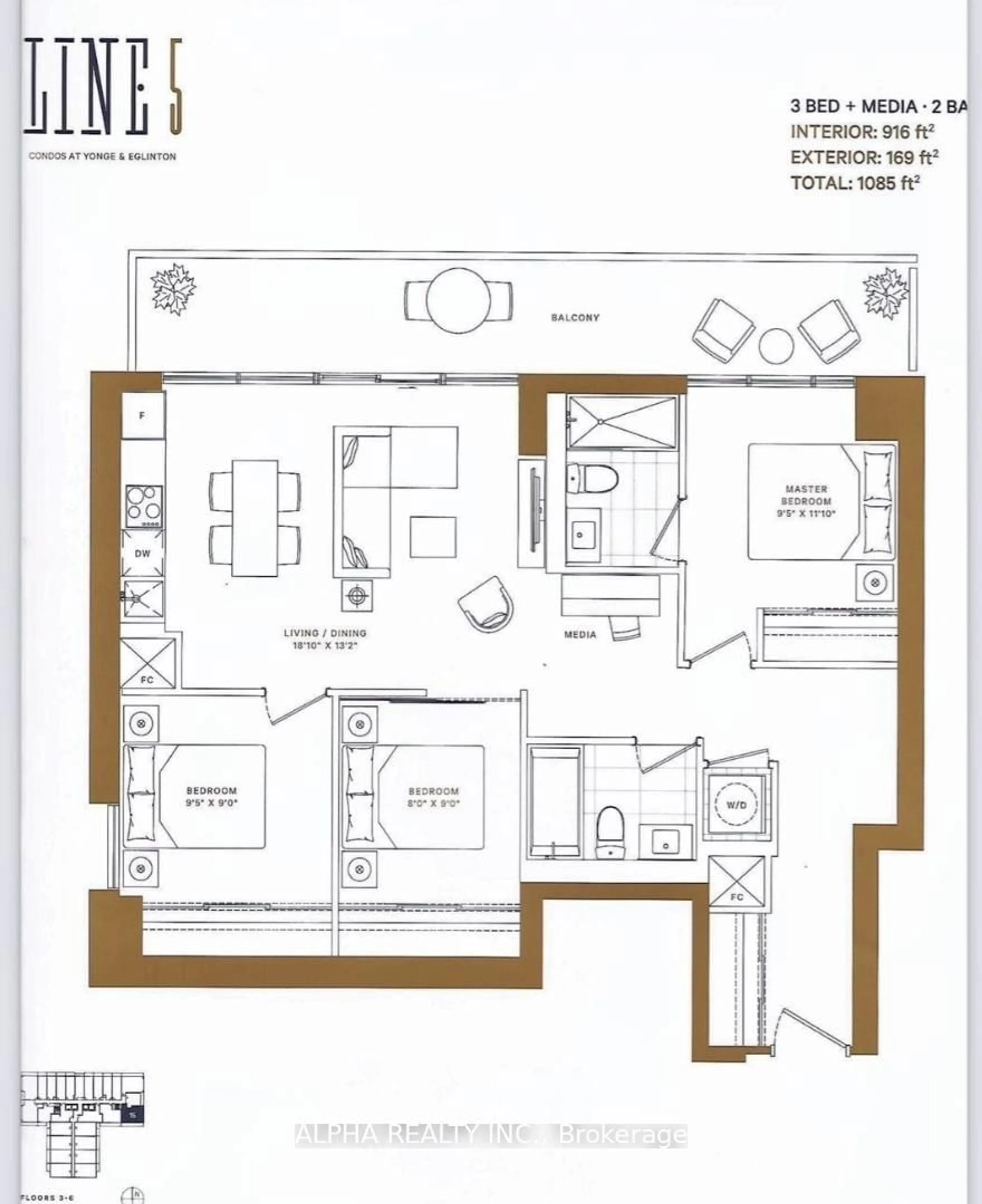 Floor plan for 117 Broadway Ave #515, Toronto Ontario M4P 1V3