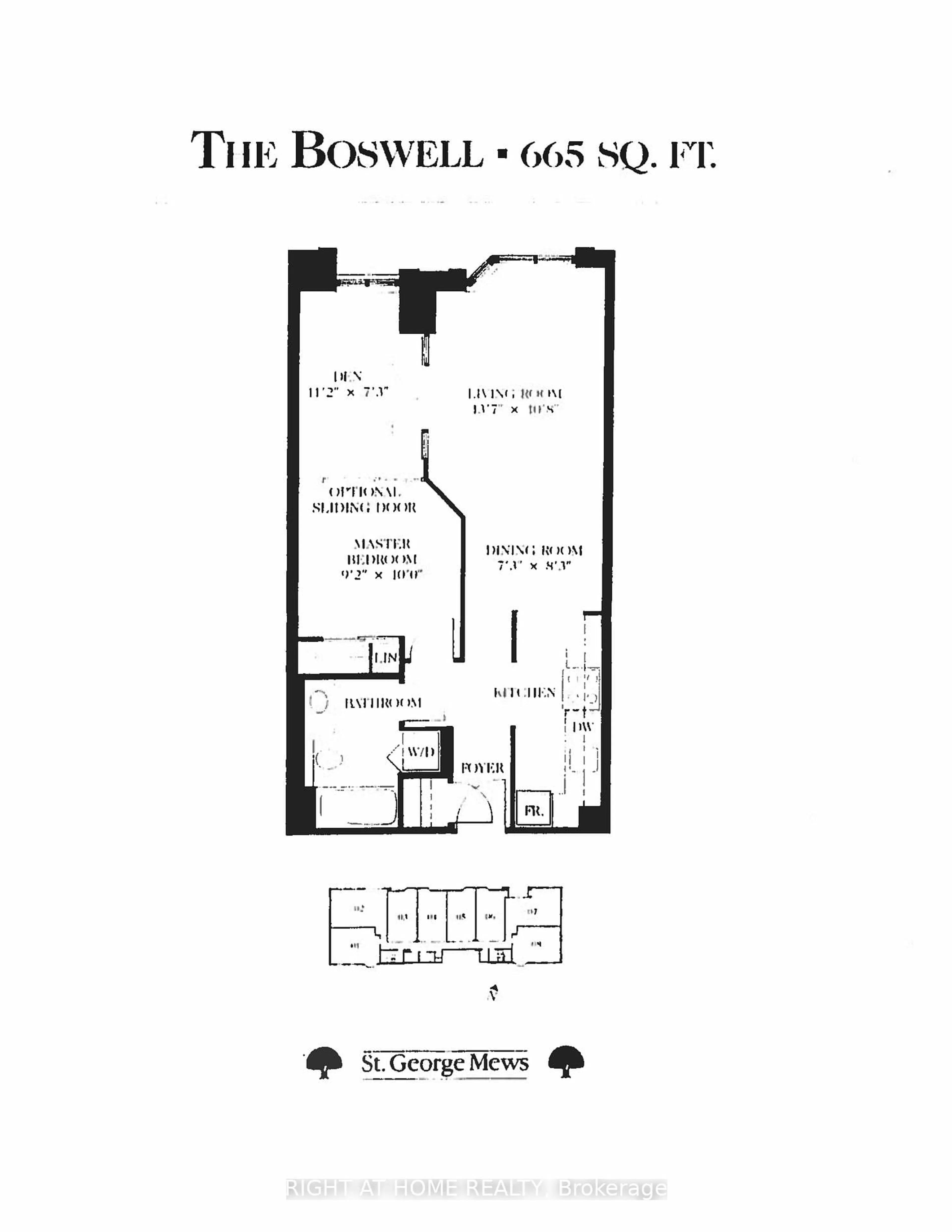 Floor plan for 284 Bloor St #804, Toronto Ontario M5S 3B8