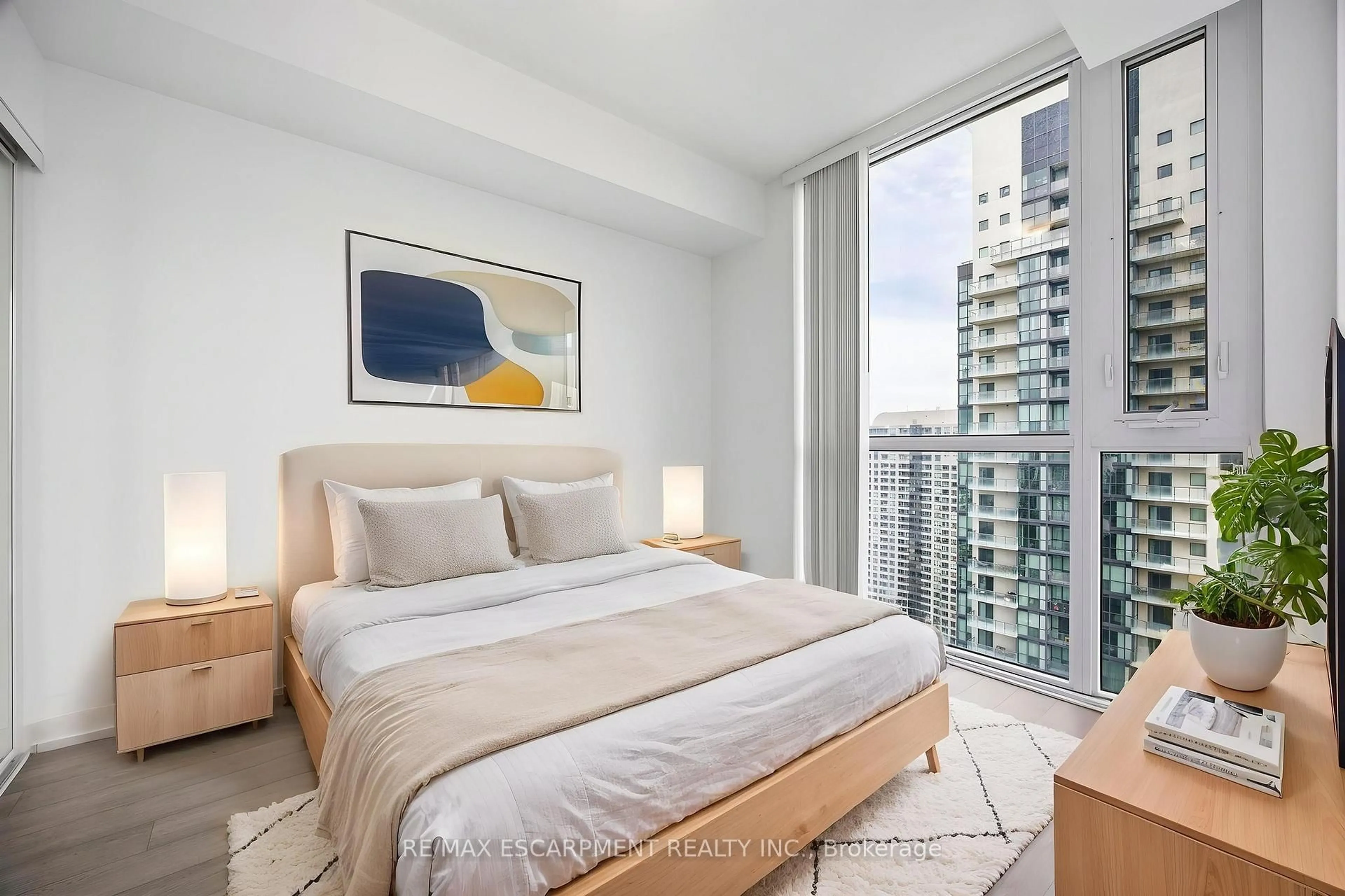 Bedroom with bed, carpet floor for 5180 Yonge St #2909, Toronto Ontario M2N 0K5