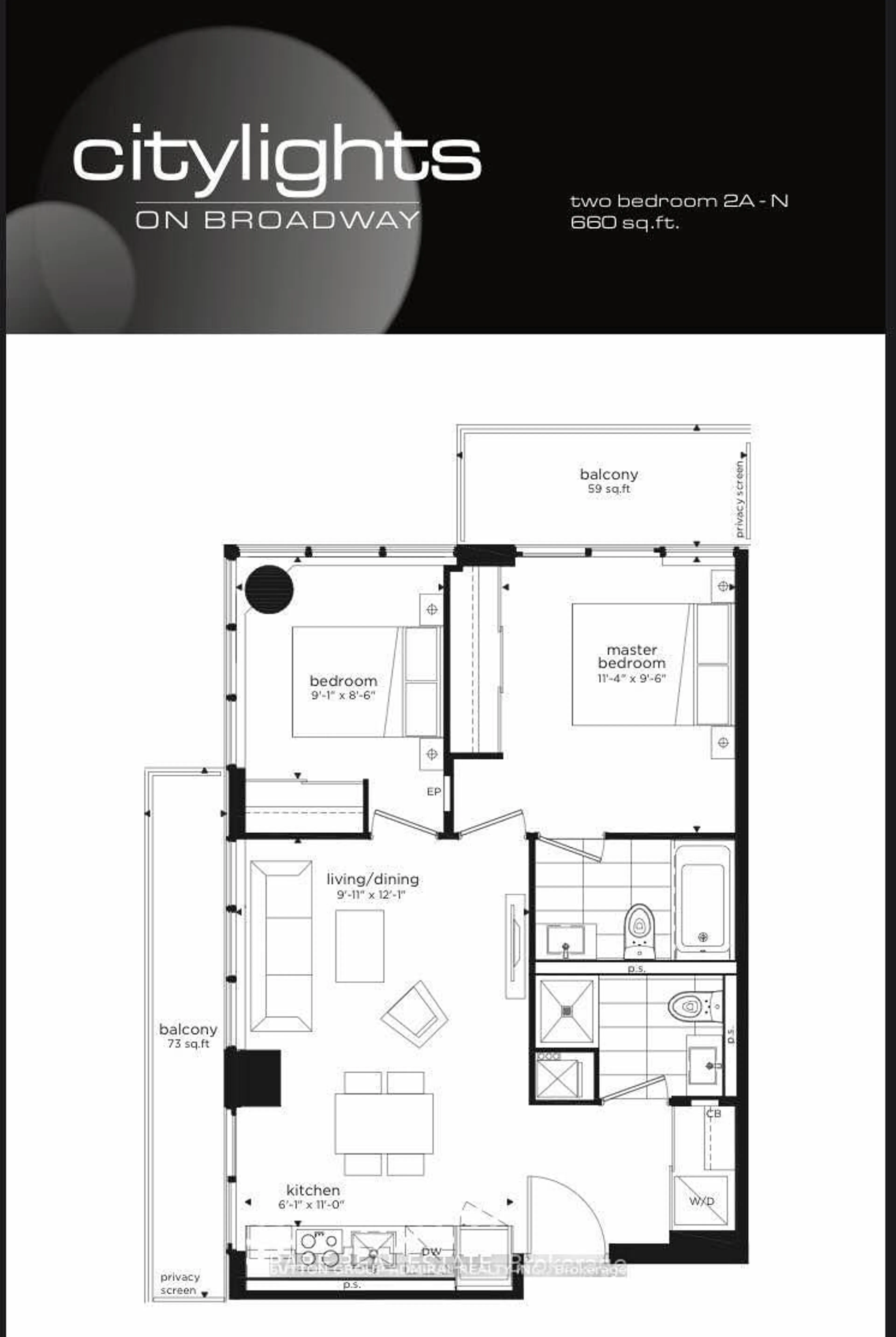 Floor plan for 99 Broadway Ave #3410, Toronto Ontario M4P 0E3