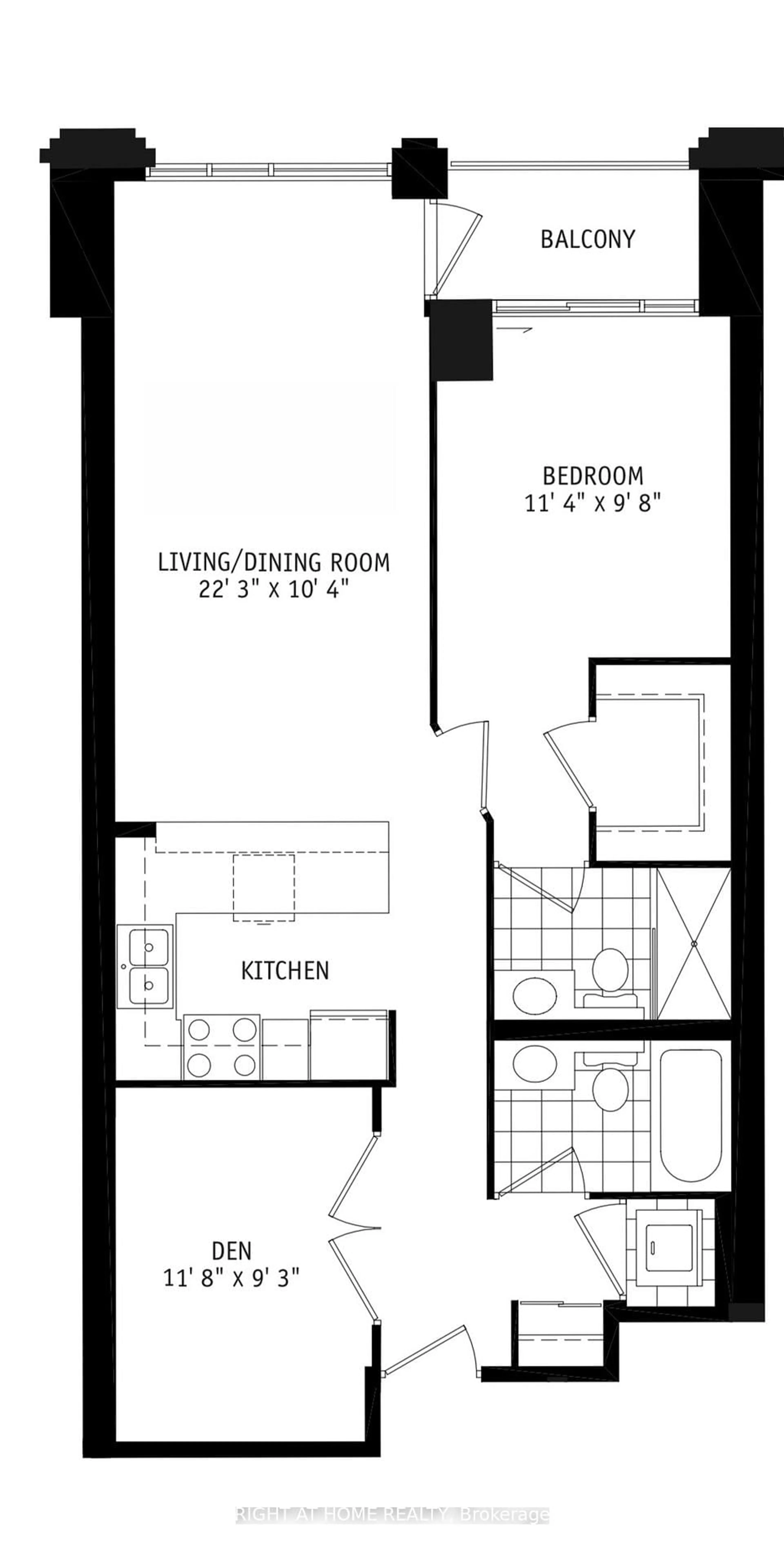 Floor plan for 628 FLEET St #405, Toronto Ontario L5H 4C6