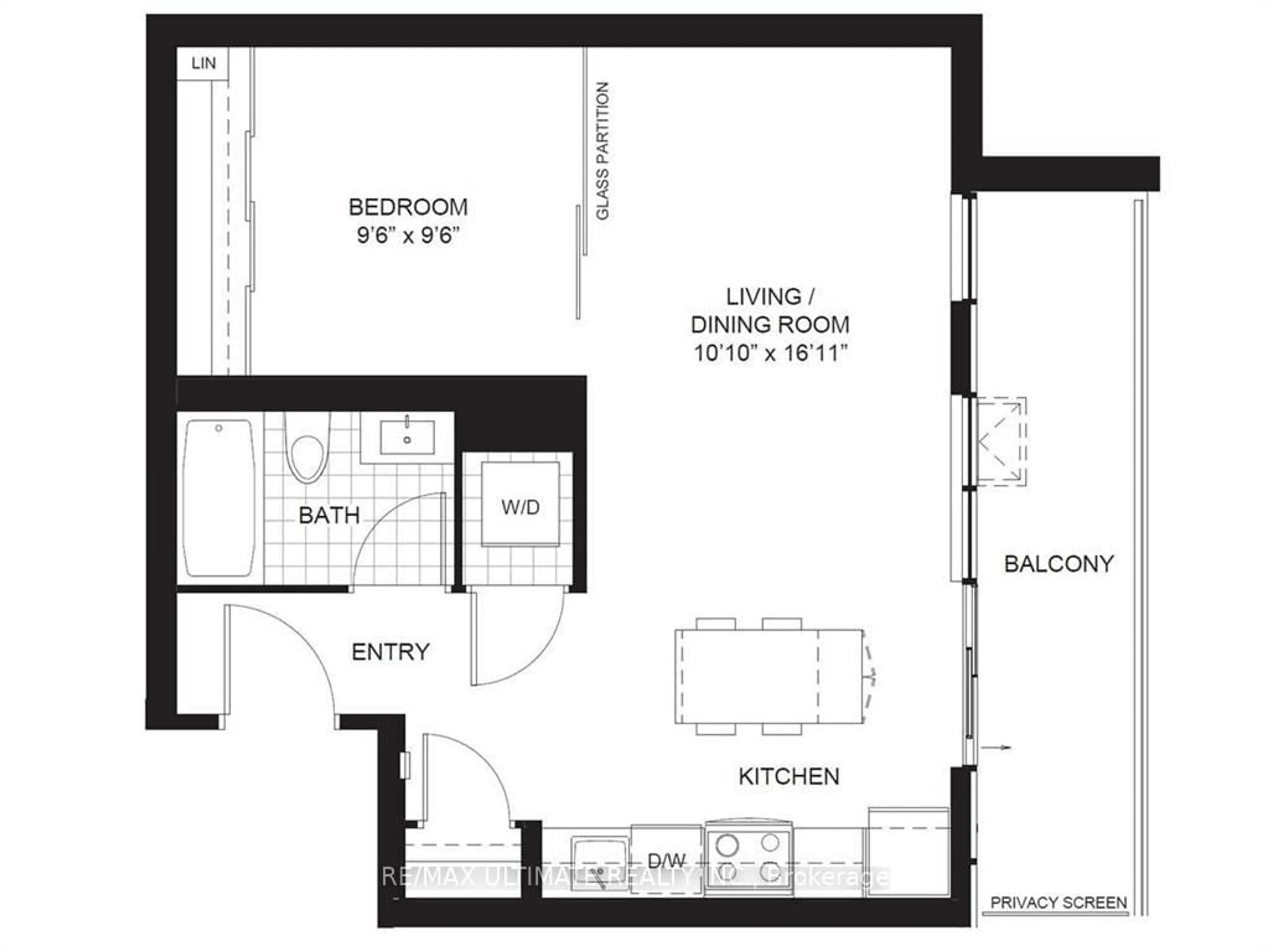 Floor plan for 10 Queens Quay #2206, Toronto Ontario M5J 2R9