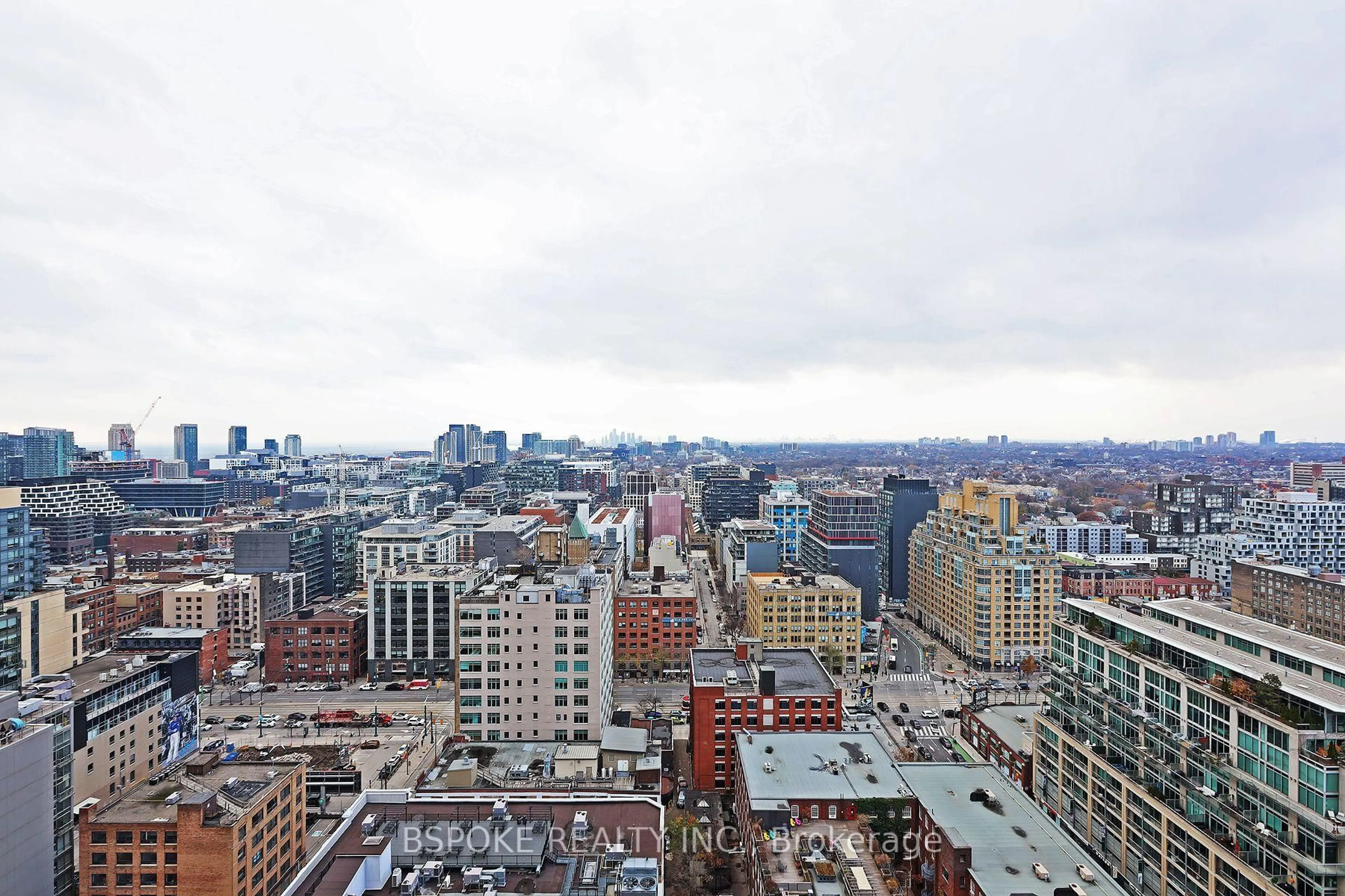Patio, city buildings view from balcony for 108 Peter St #2811, Toronto Ontario M5V 0W2