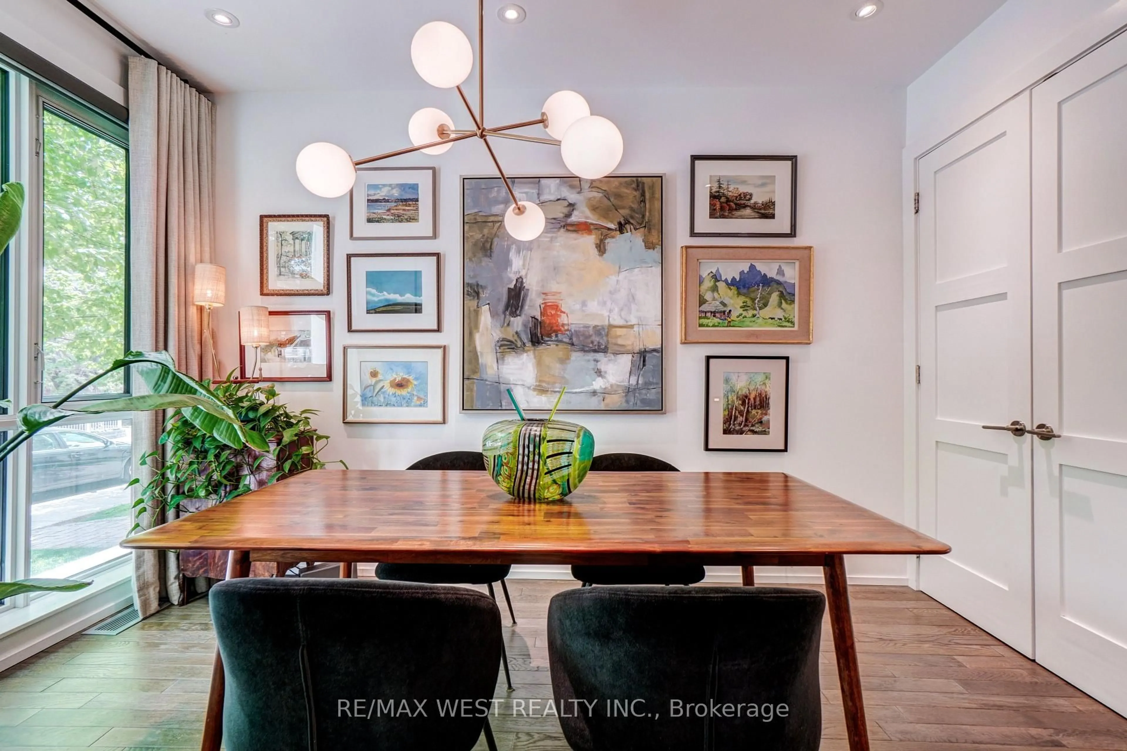 Dining room, wood/laminate floor for 66 Havelock St #11, Toronto Ontario M6H 0C4