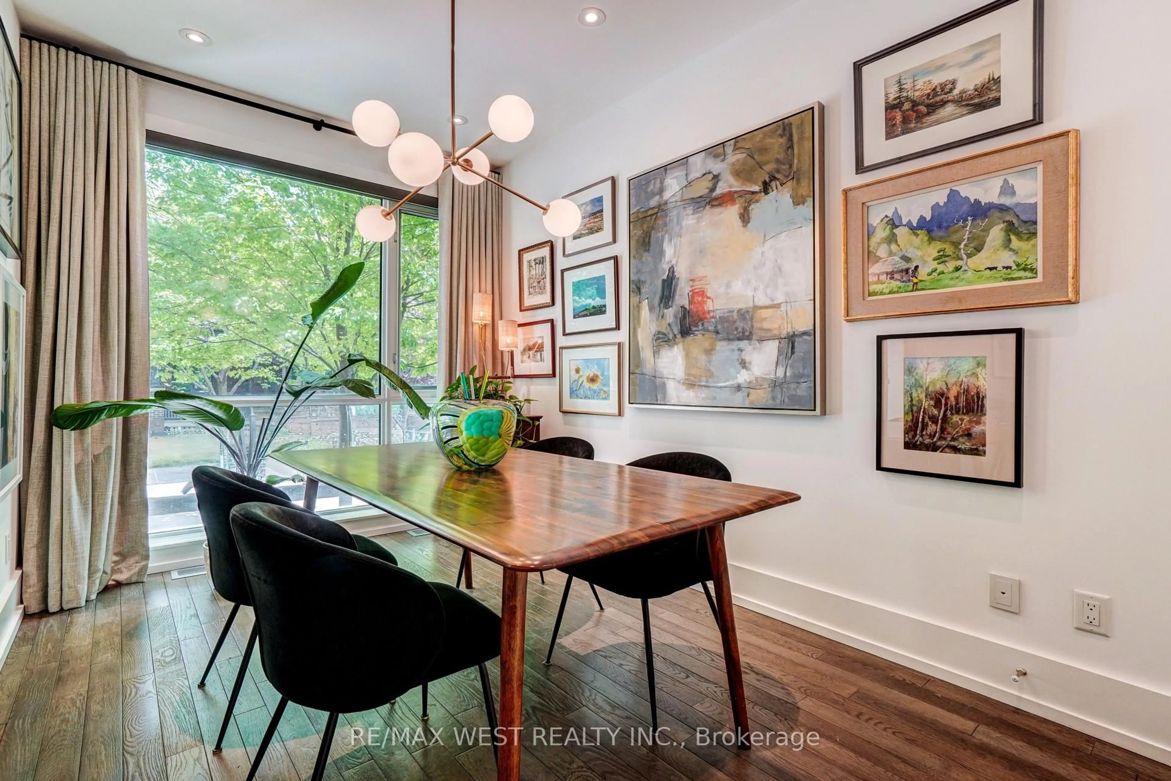 Dining room, wood/laminate floor for 66 Havelock St #11, Toronto Ontario M6H 0C4