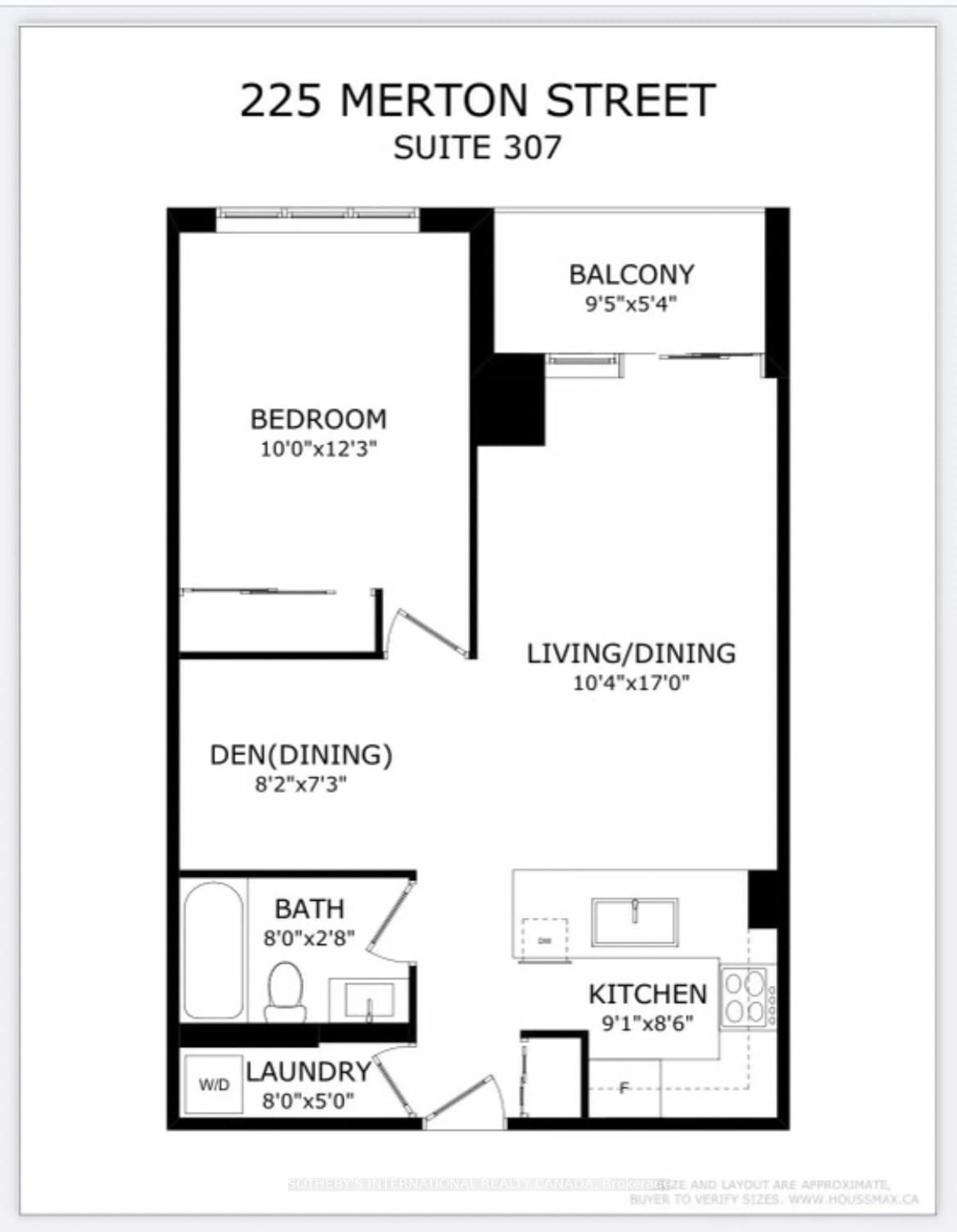 Floor plan for 225 Merton St #307, Toronto Ontario M4S 3H1