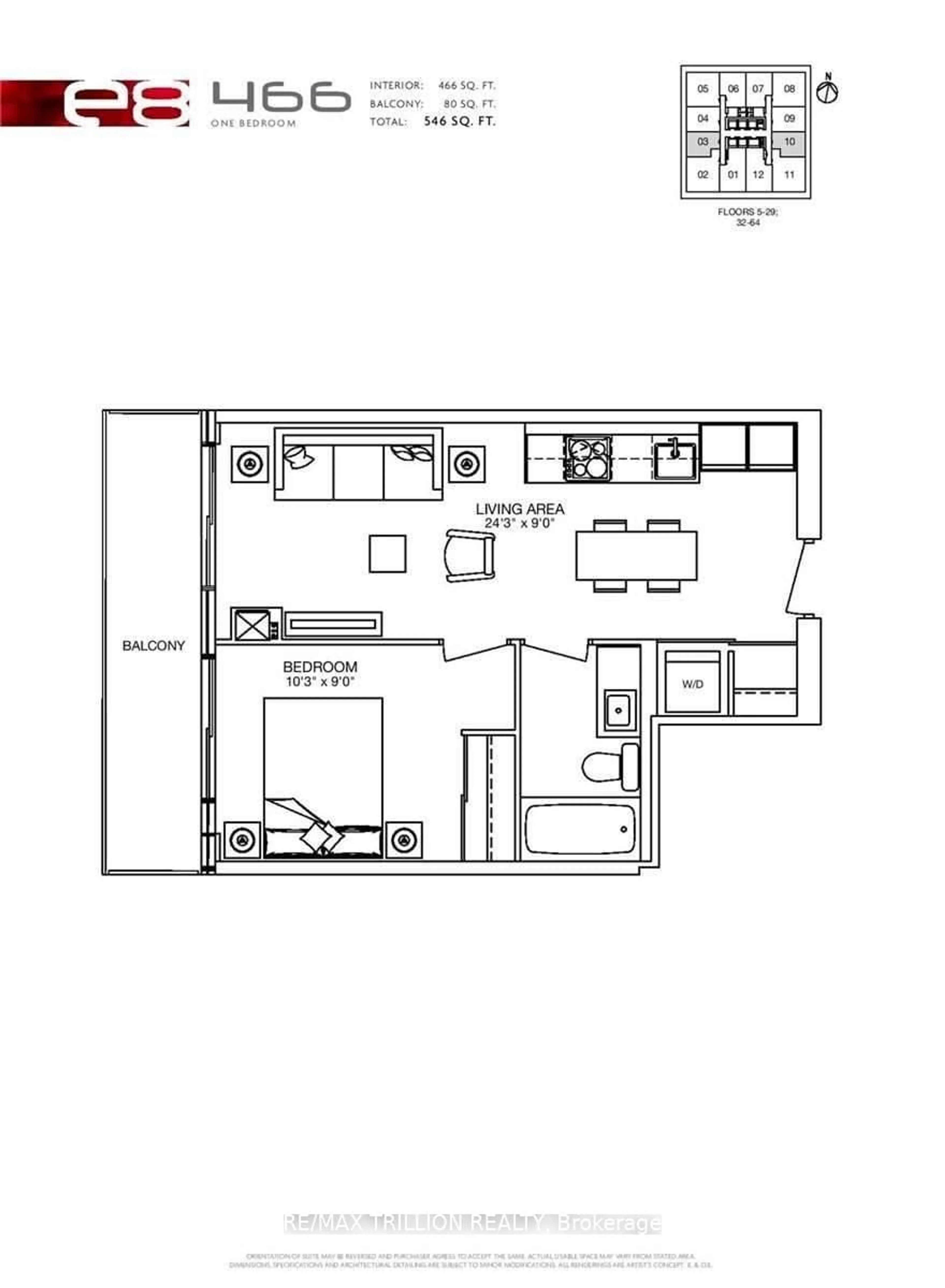Floor plan for 8 Eglinton Ave #4010, Toronto Ontario M4P 0C1