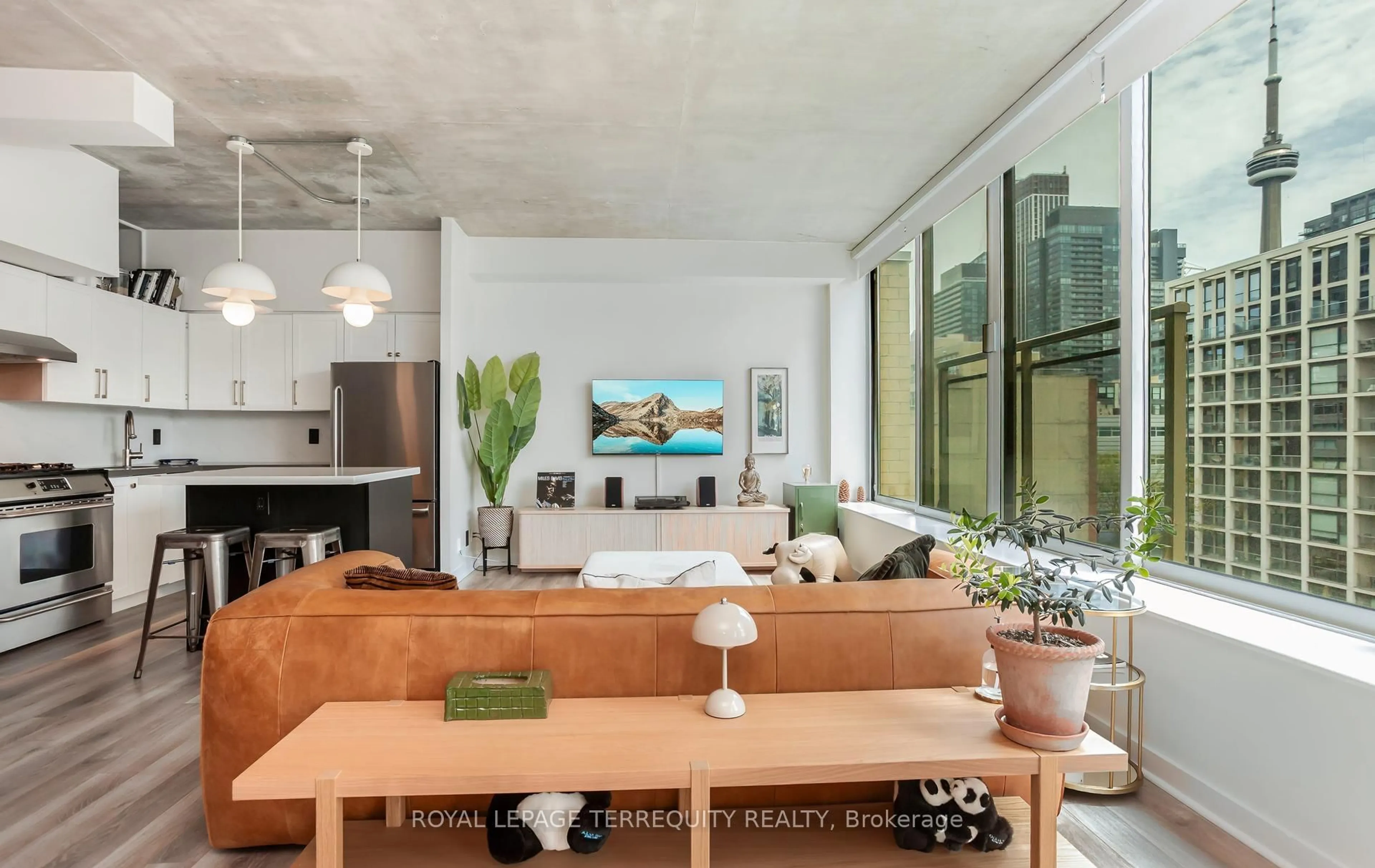 Living room with furniture, unknown for 50 Camden St #704, Toronto Ontario M5V 3N1