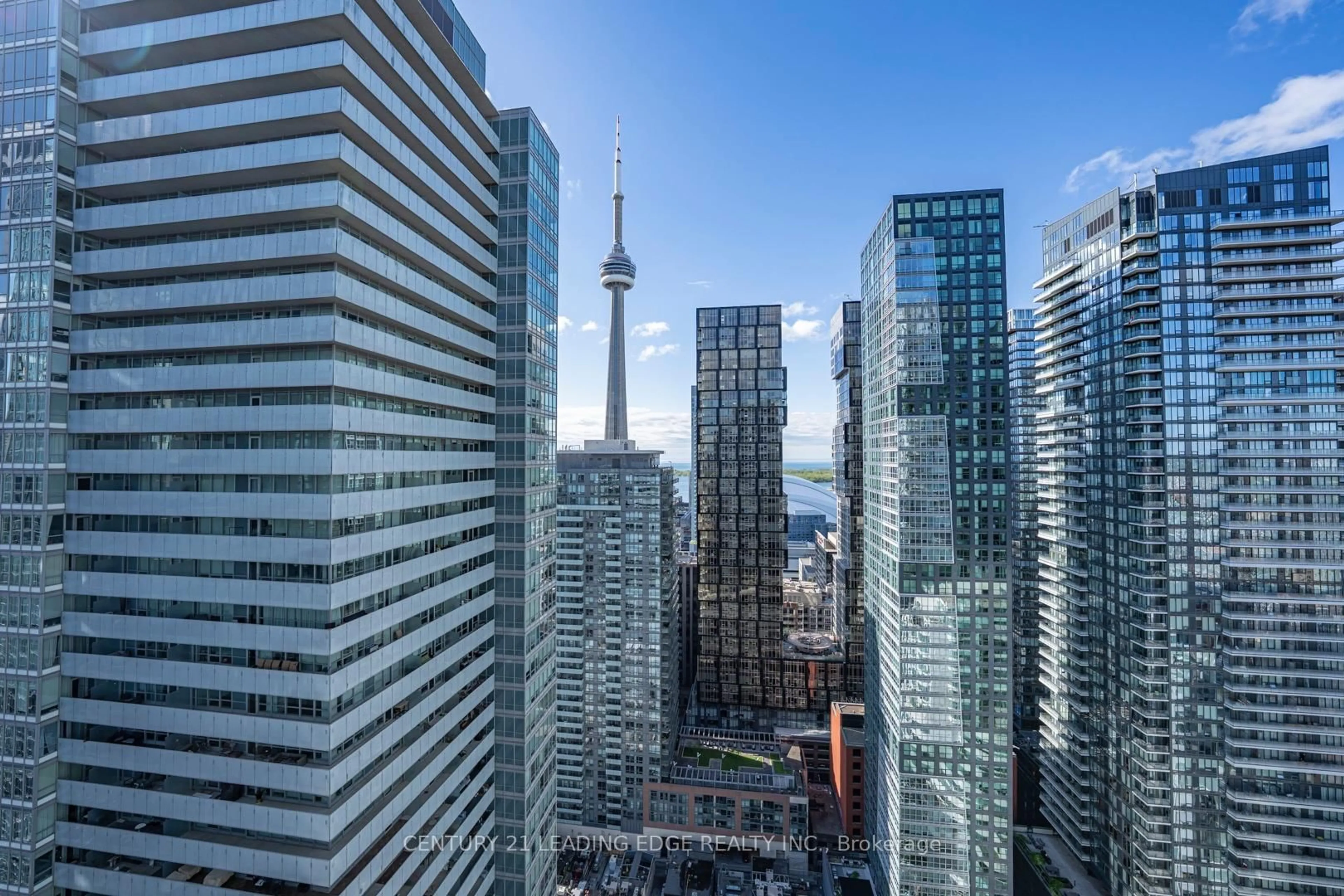 A pic from outside/outdoor area/front of a property/back of a property/a pic from drone, city buildings view from balcony for 21 Widmer St #3309, Toronto Ontario M5V 2E8