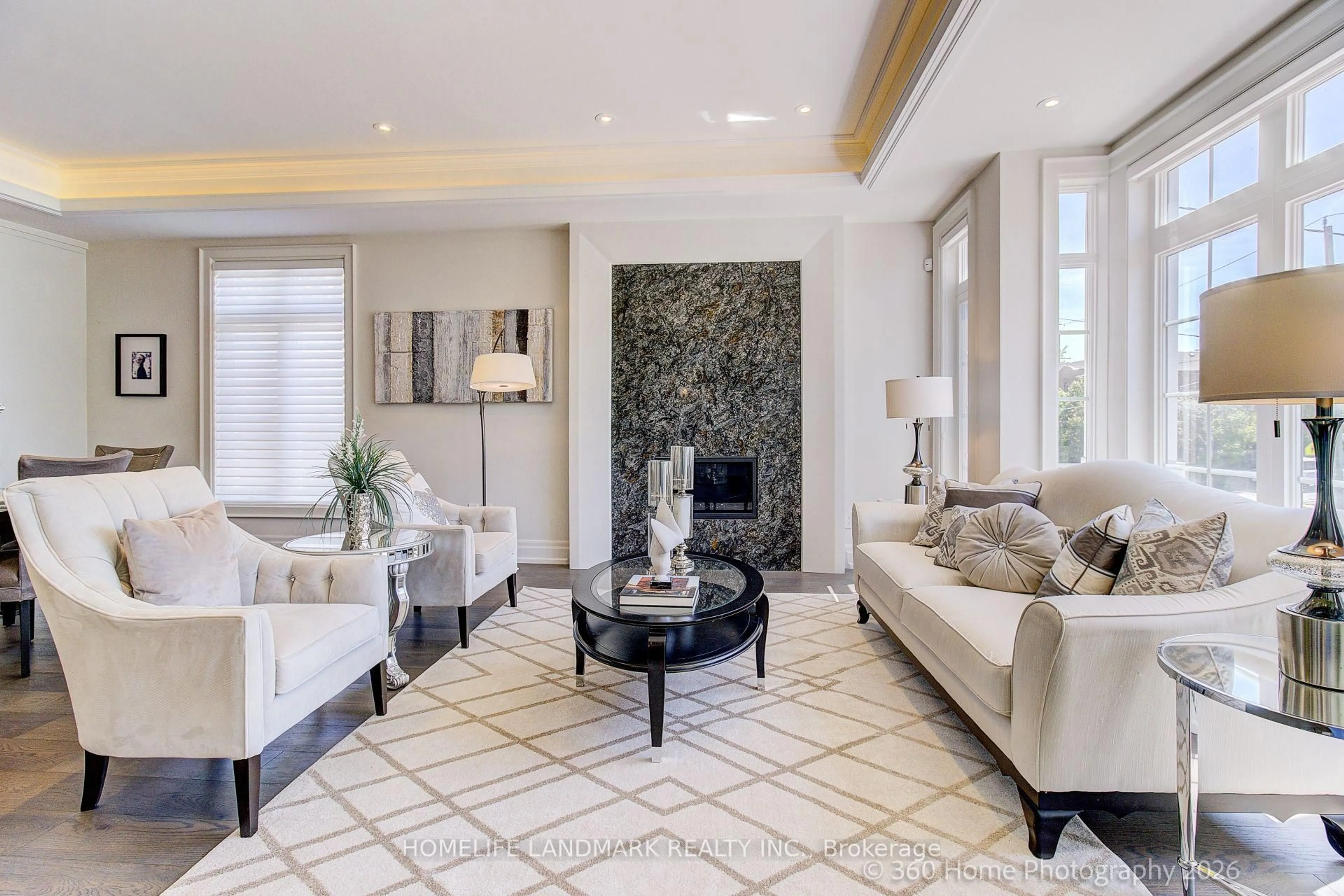 Living room with furniture, ceramic/tile floor for 176 Caribou Rd, Toronto Ontario M5N 2B6