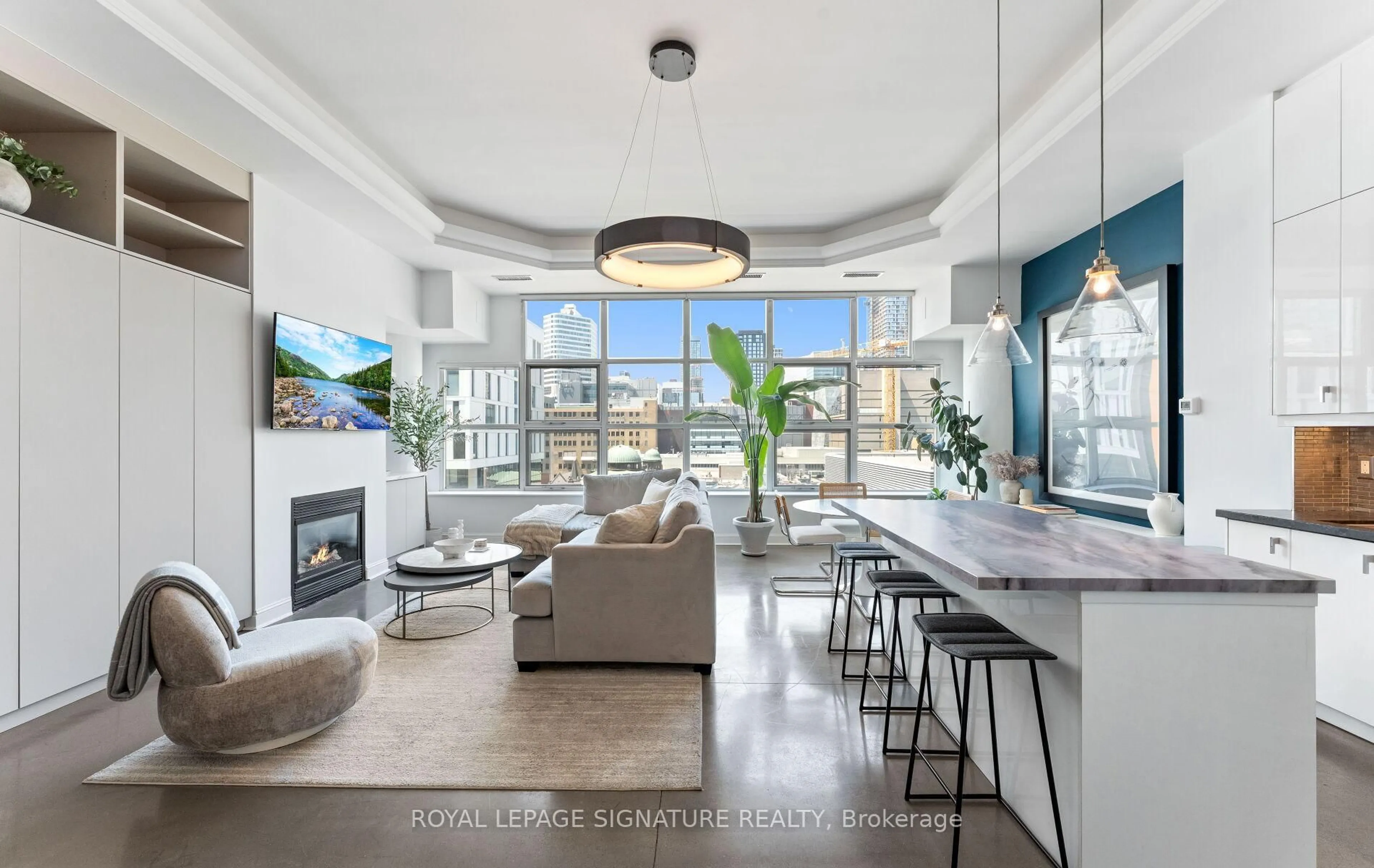 Open concept kitchen, ceramic/tile floor for 155 Dalhousie St #608, Toronto Ontario M5B 2P7