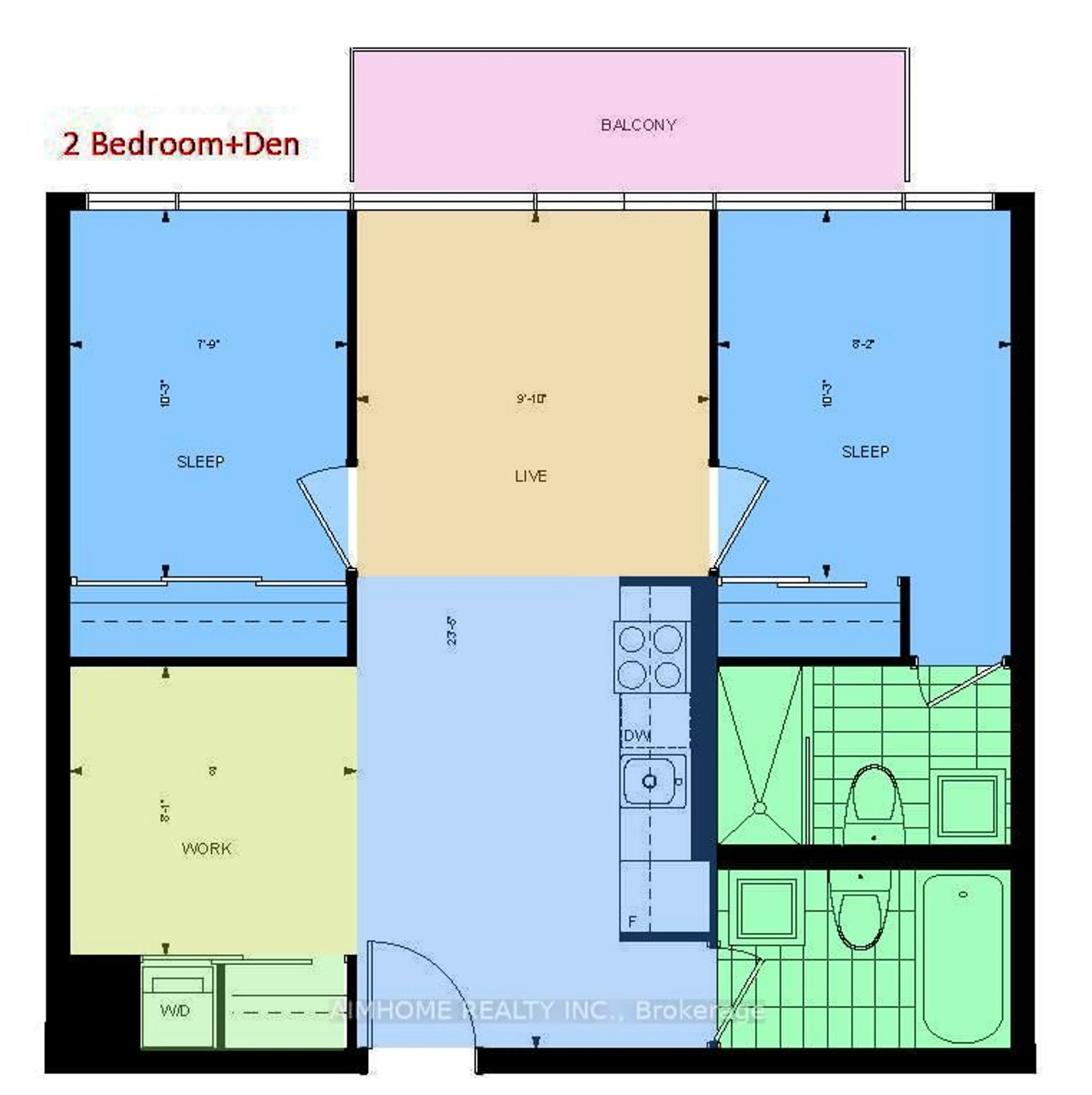 Floor plan for 68 Abell St #1107, Toronto Ontario M6J 0B1
