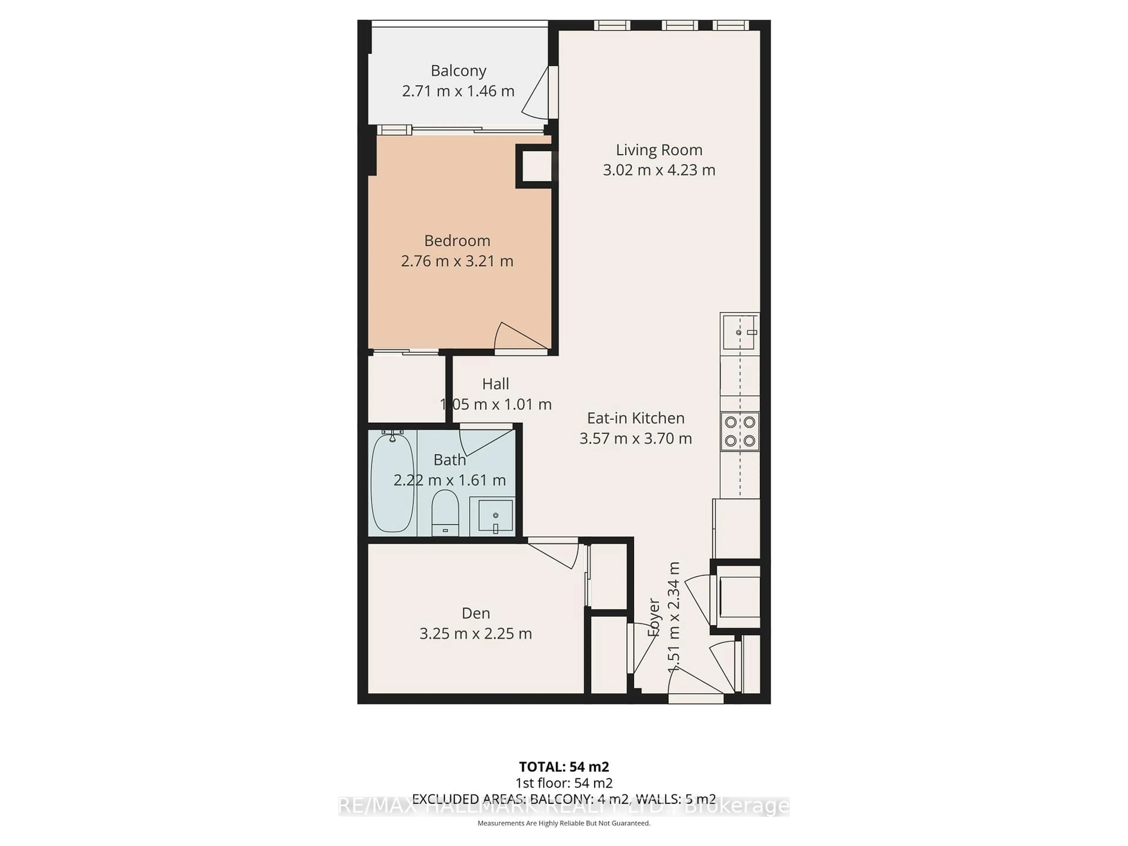 Floor plan for 400 Adelaide St #819, Toronto Ontario M5A 4S3