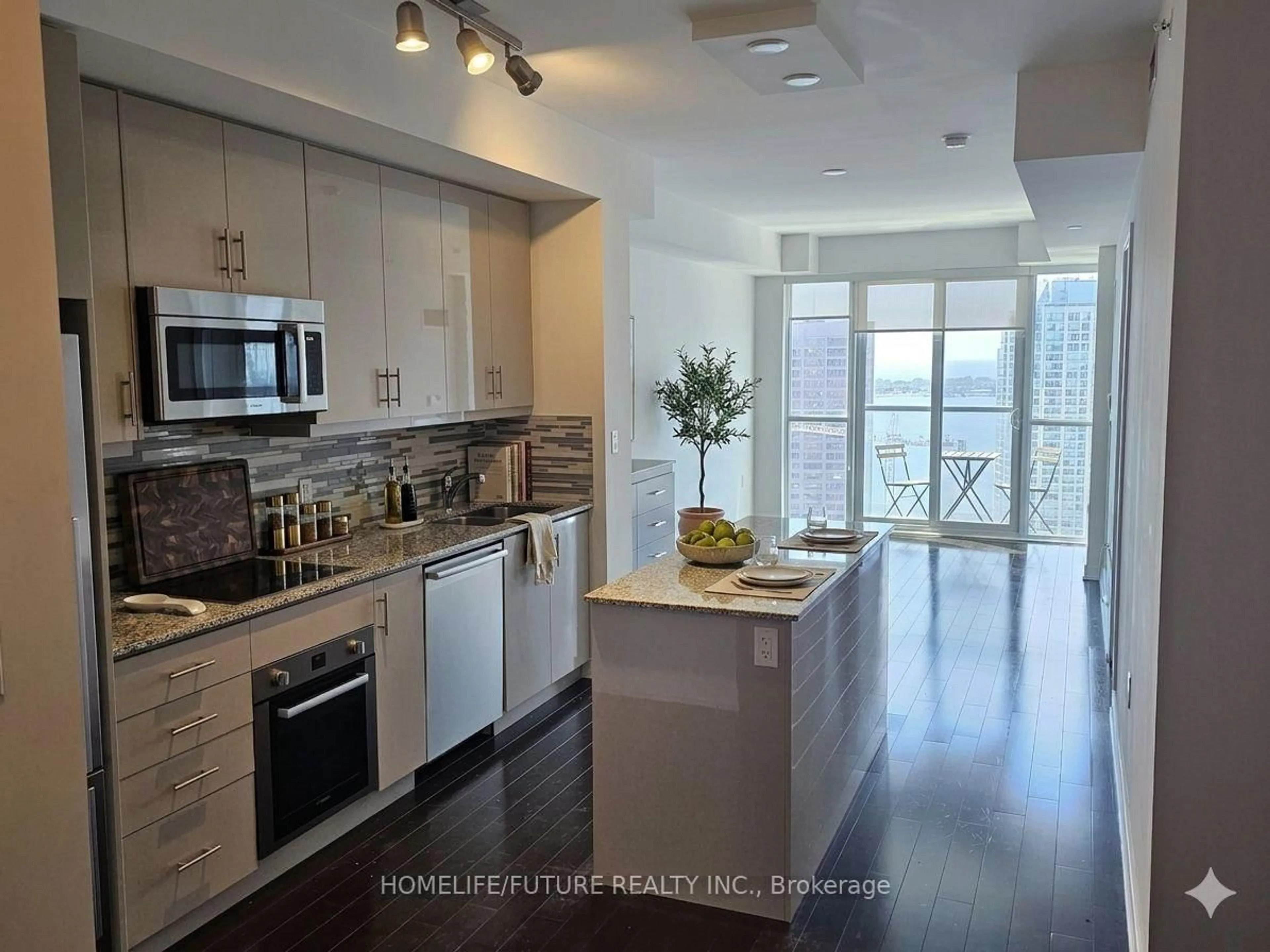 Open concept kitchen, ceramic/tile floor for 1 The Esplanade Dr #2909, Toronto Ontario M5E 0A8