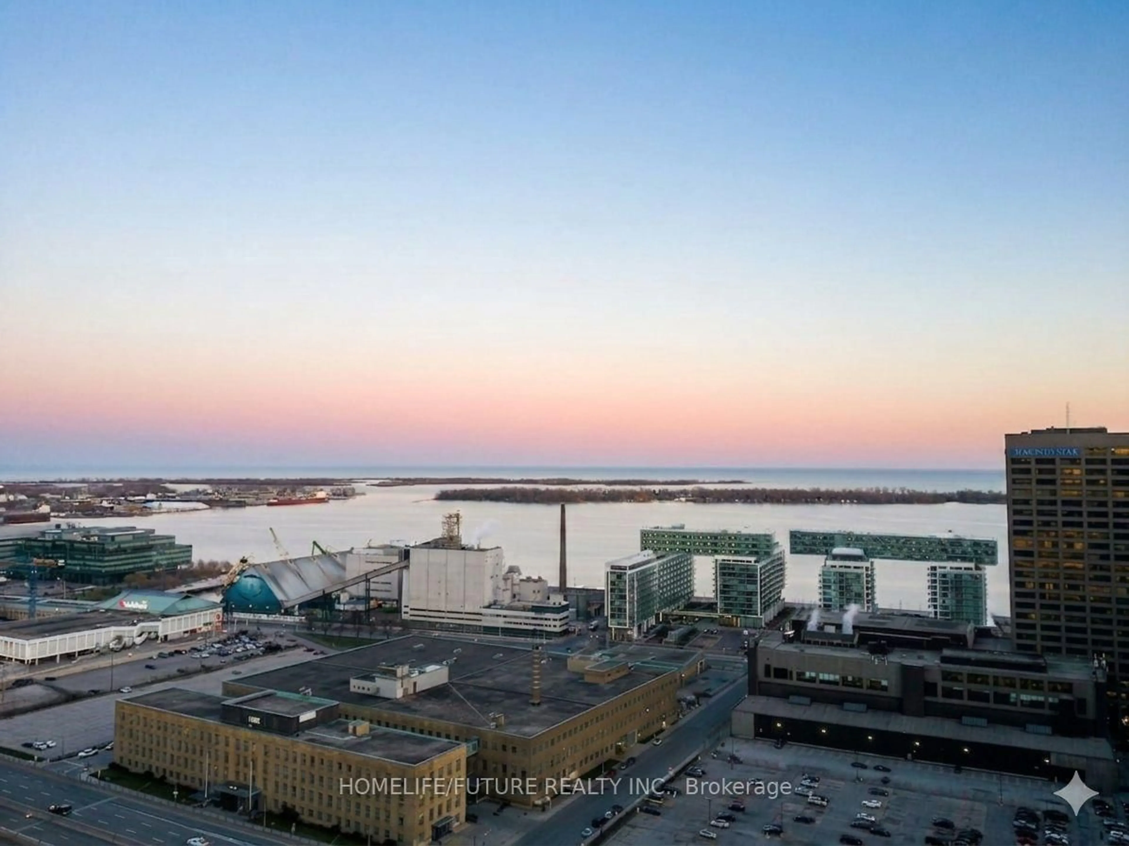 A pic from outside/outdoor area/front of a property/back of a property/a pic from drone, water/lake/river/ocean view for 1 The Esplanade Dr #2909, Toronto Ontario M5E 0A8