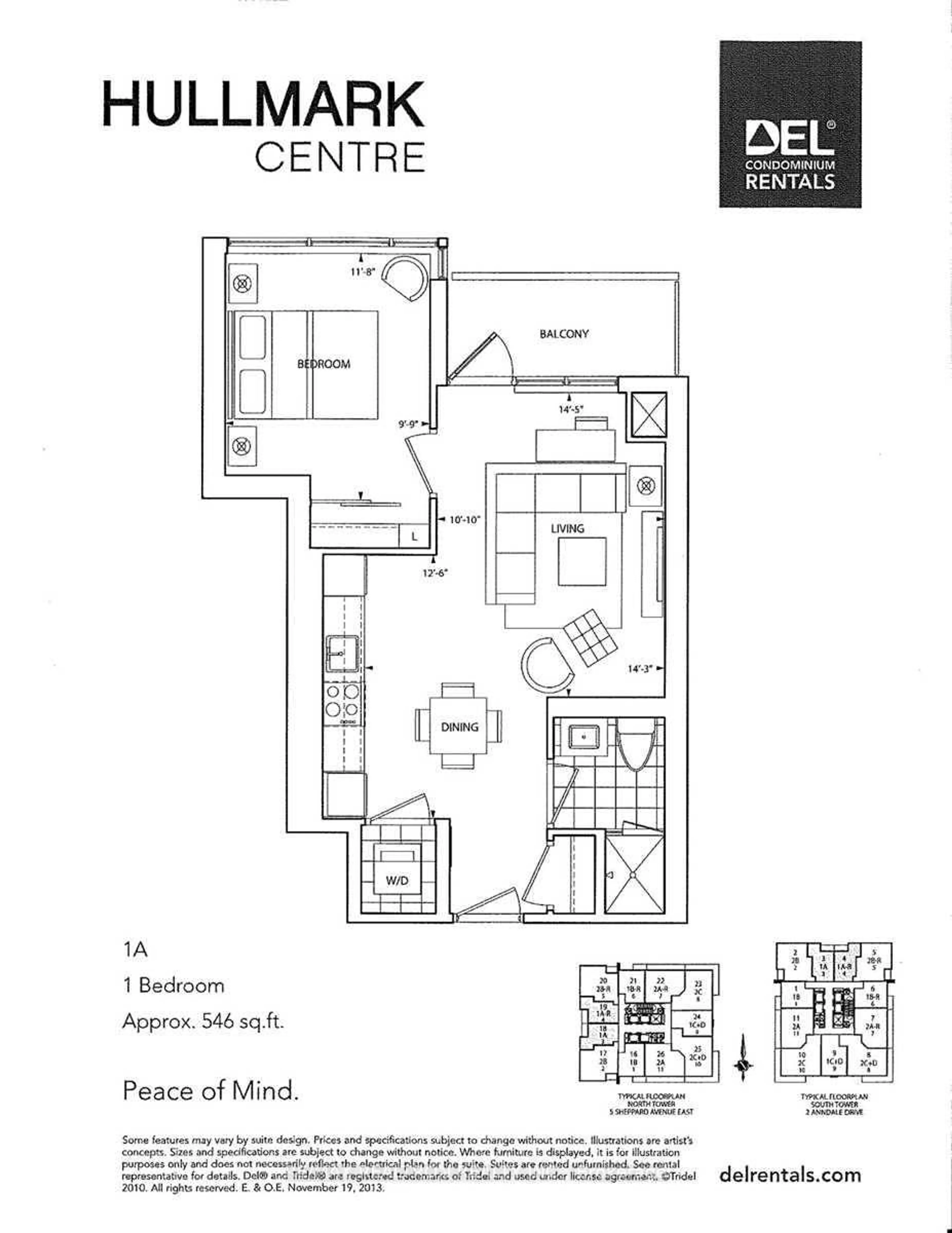 Floor plan for 2 Anndale Dr #1103, Toronto Ontario M2N 0G5