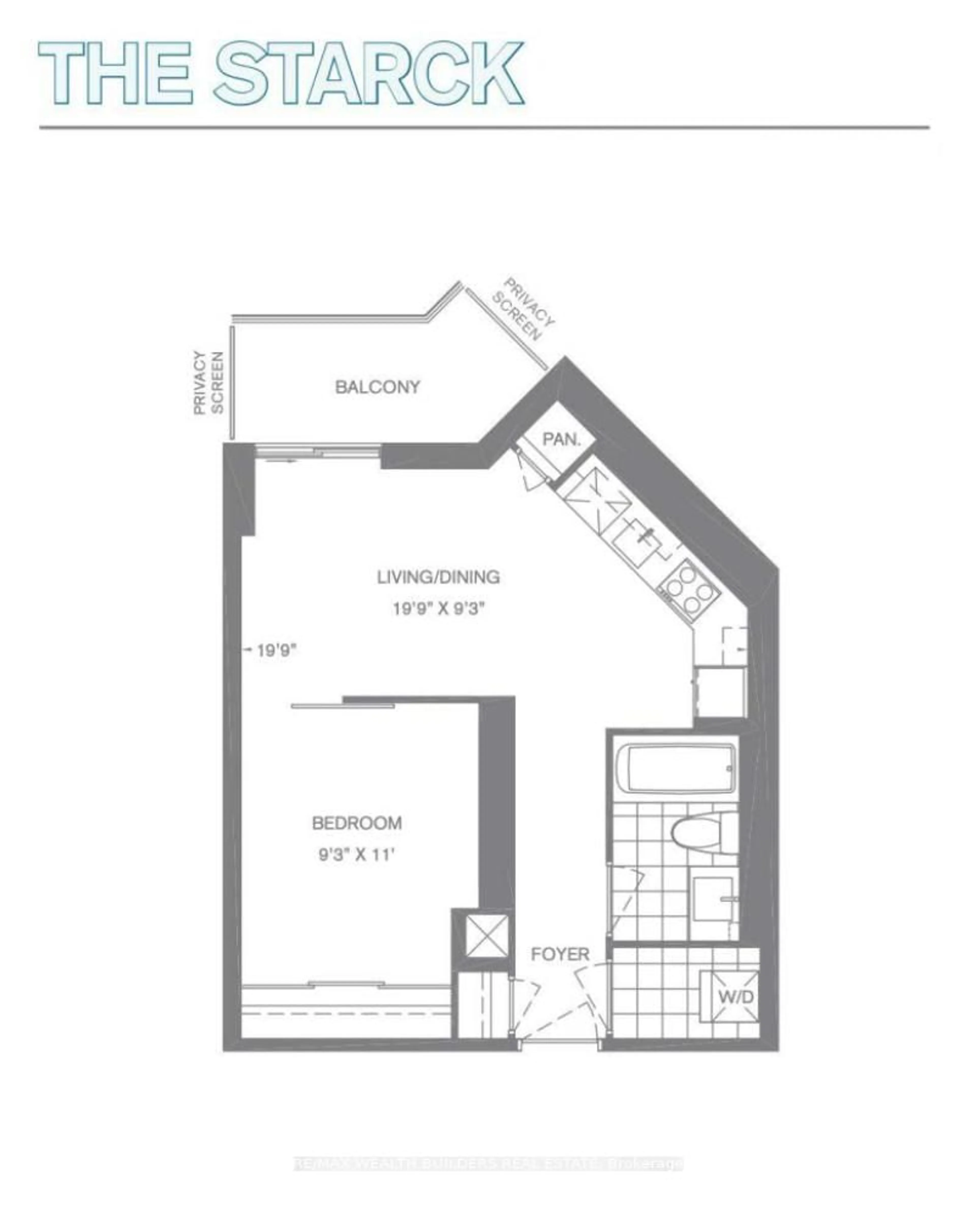 Floor plan for 352 Front St #1510, Toronto Ontario M5V 0K3