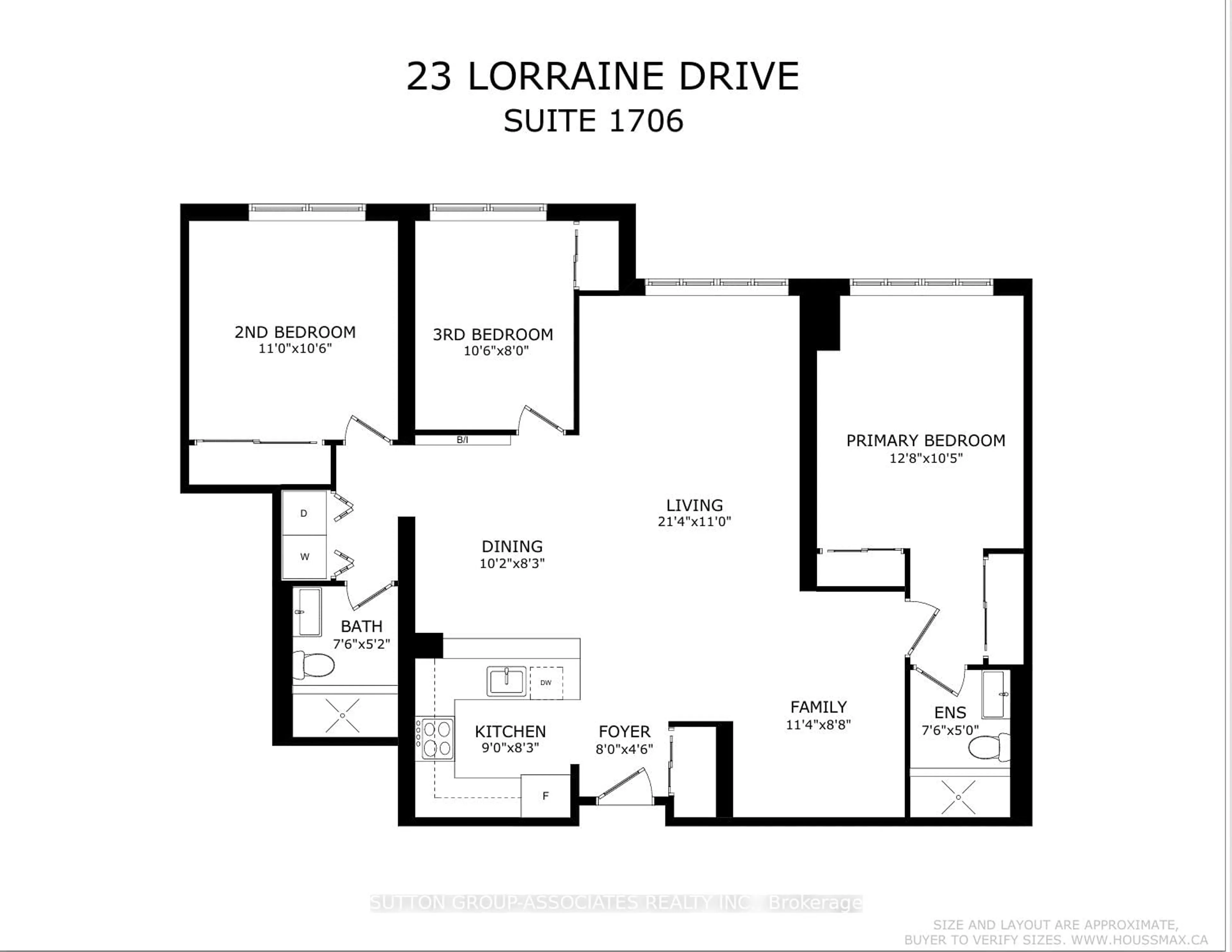 Floor plan for 23 Lorraine Dr #1706, Toronto Ontario M2N 6Z6